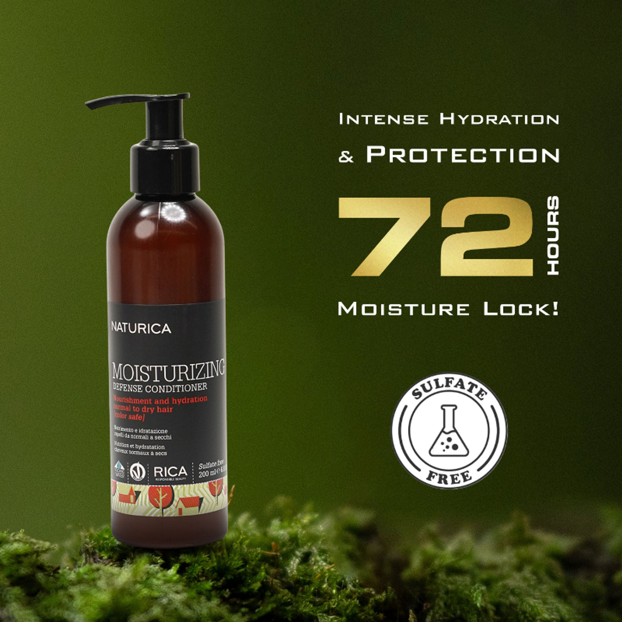 Naturica Moisturizing Defense Conditioner for Dry and Frizz Hair, Nourish with Grape oil & Keratin