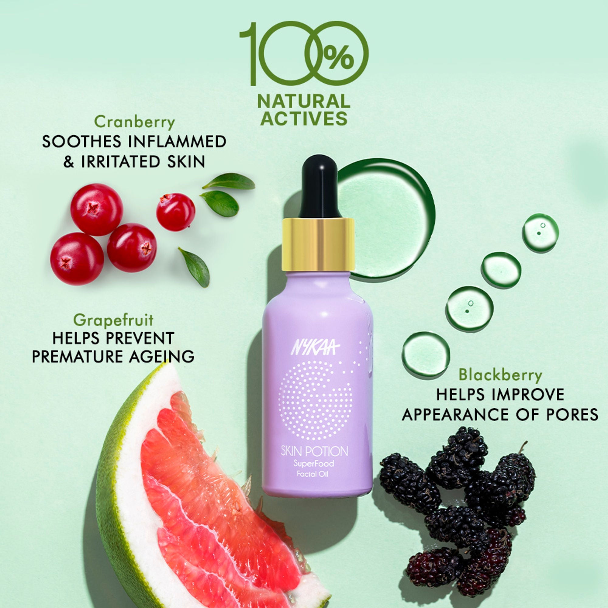 Nykaa Naturals Superfoods Barrier Repair Serum Oil with Grapefruit for Pore Reduction & Anti-ageing