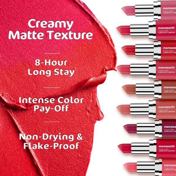 Mamaearth Creamy Matte Long Stay Lipstick - Coral Bloom