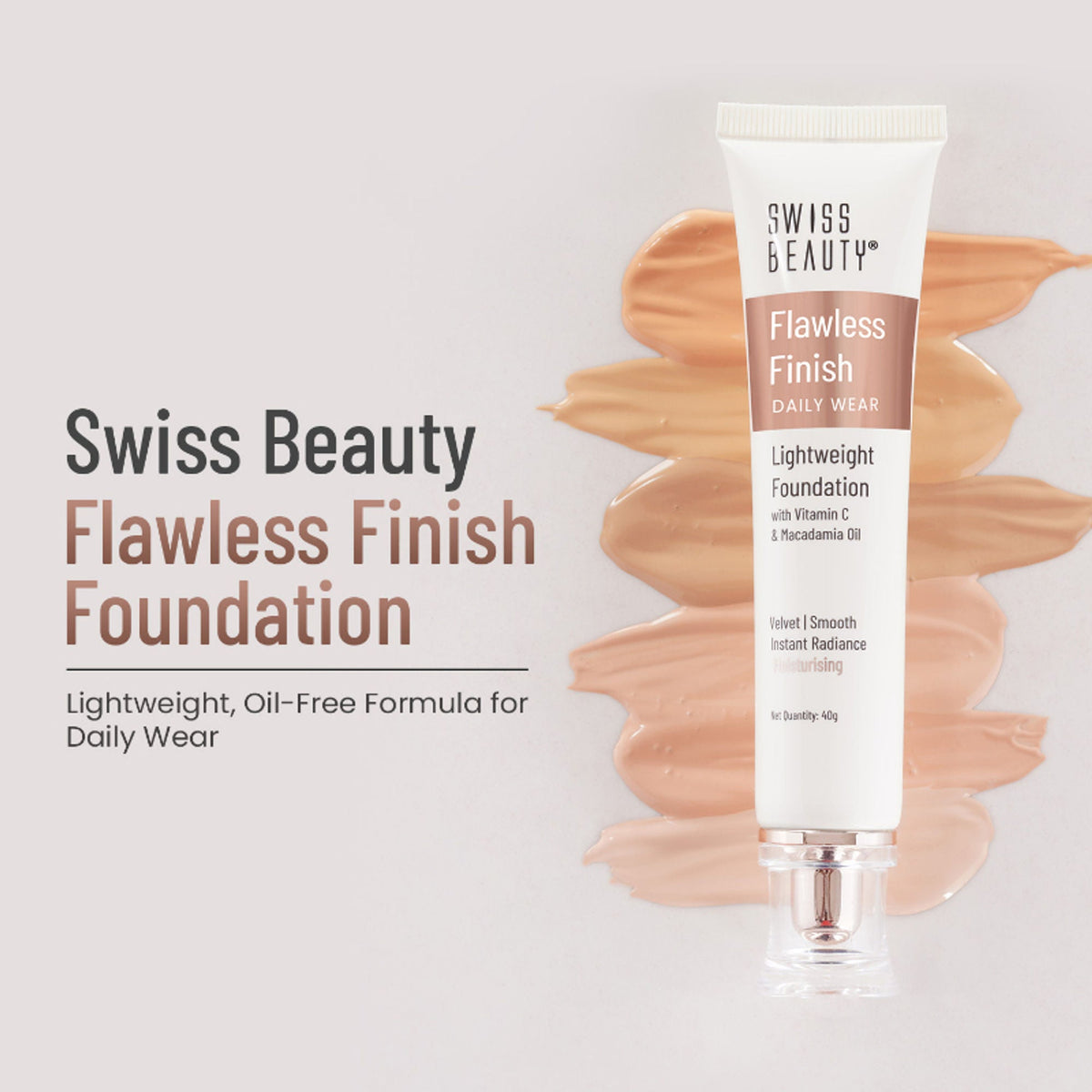 Swiss Beauty Flawless Finish Daily Wear Lightweight Foundation - 01 White Ivory