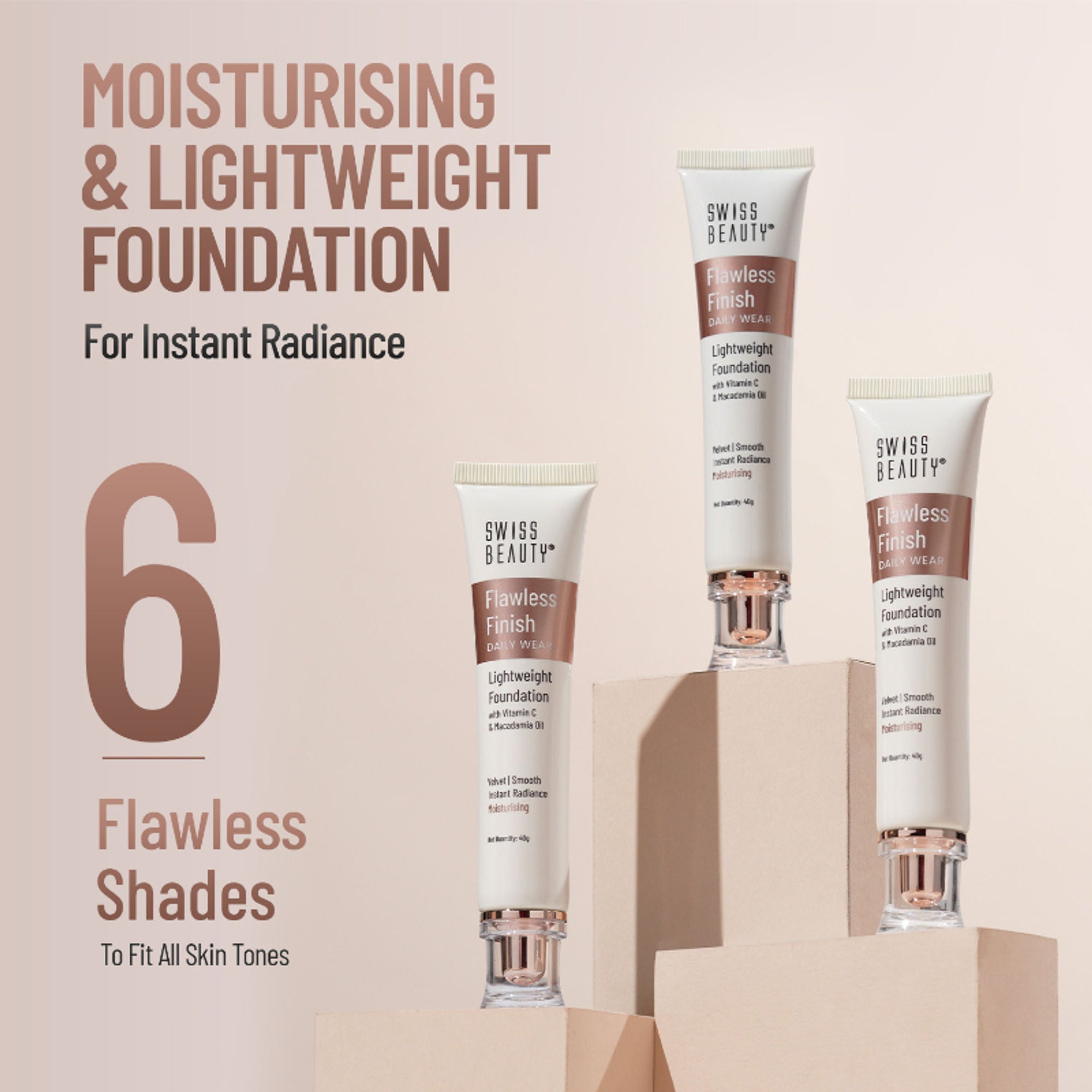 Swiss Beauty Flawless Finish Daily Wear Lightweight Foundation - 02 Soft Ivory