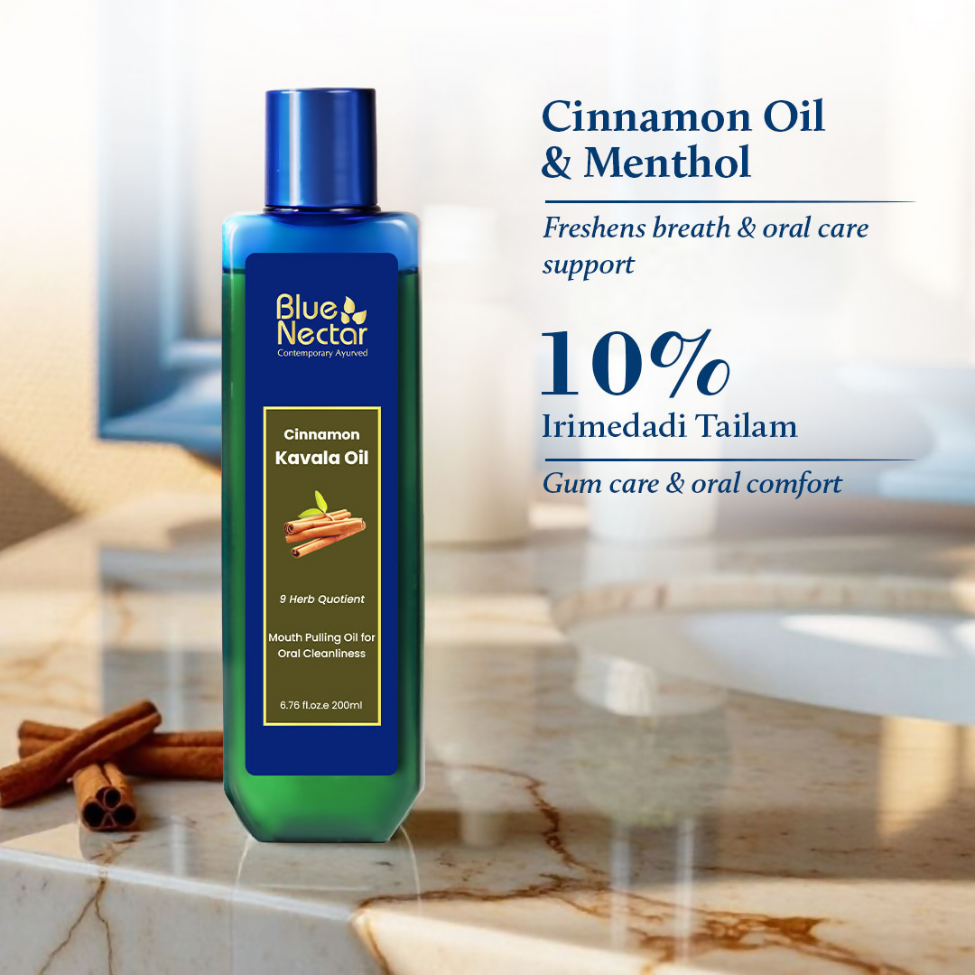 Blue Nectar Cinnamon Mouth Pulling Oil Ayurvedic Mouthwash