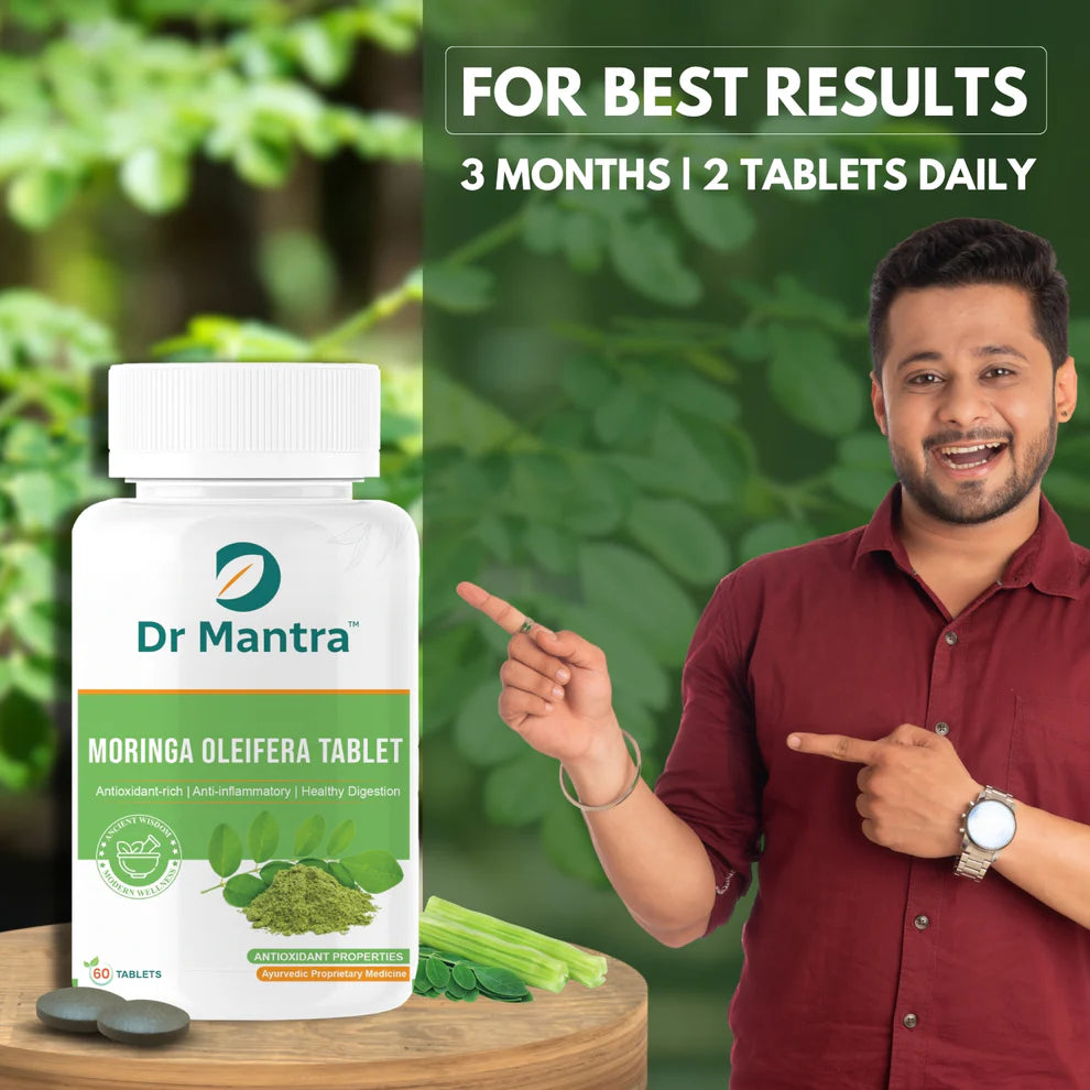 Dr Mantra Moringa Daily Superfood for Healthy Digestion & Weight Loss| 60 Tablets