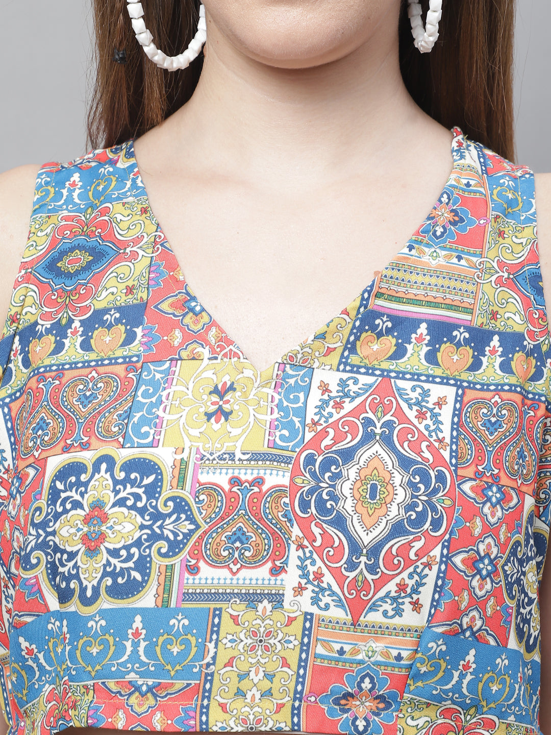 Women's Digital Printed Crop Top and Jacket Set ( JNCS 3007 Multi )