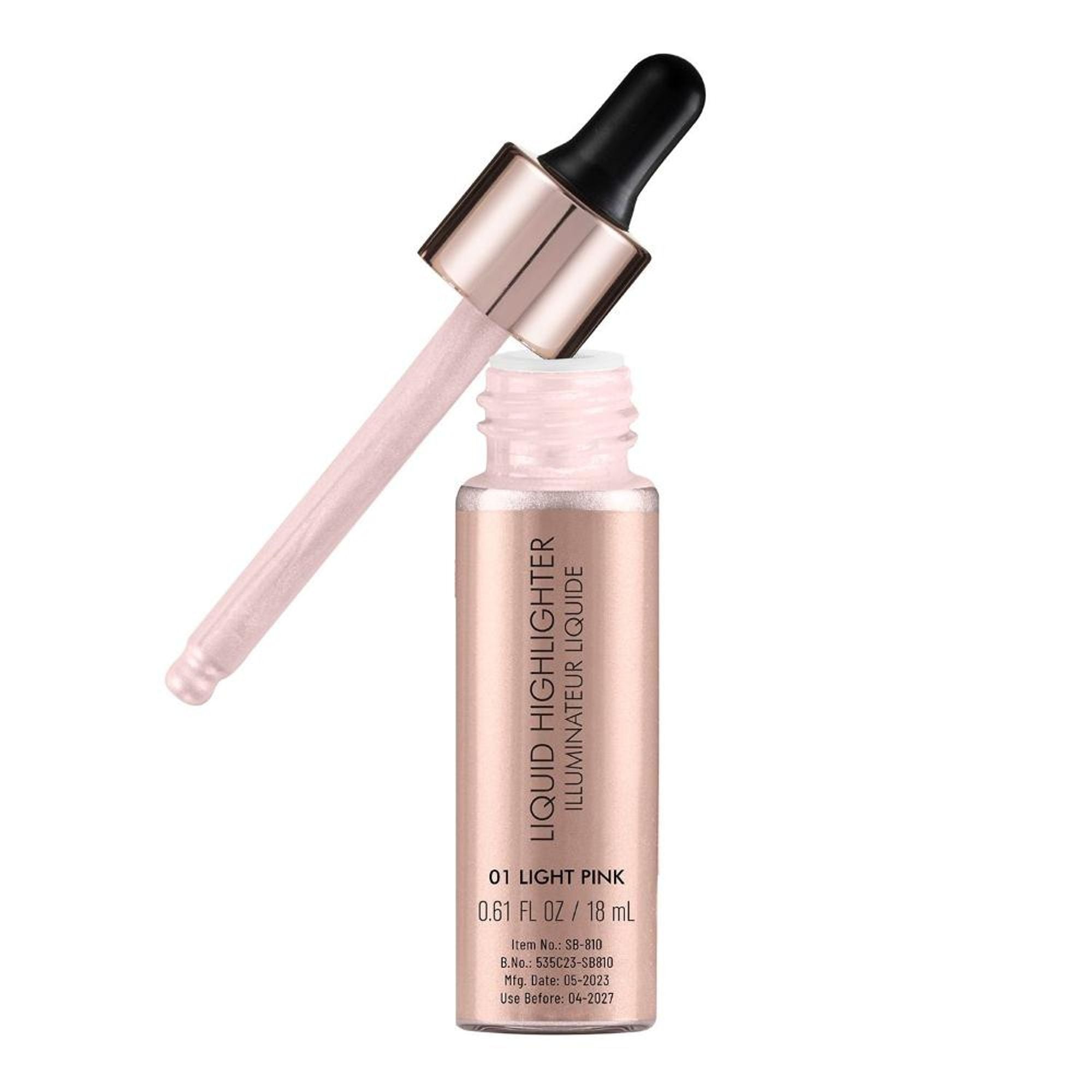Swiss Beauty Drop and Glow Liquid Highlighter , Shimmer Shine , Dewy Finish - 01 Light Pink