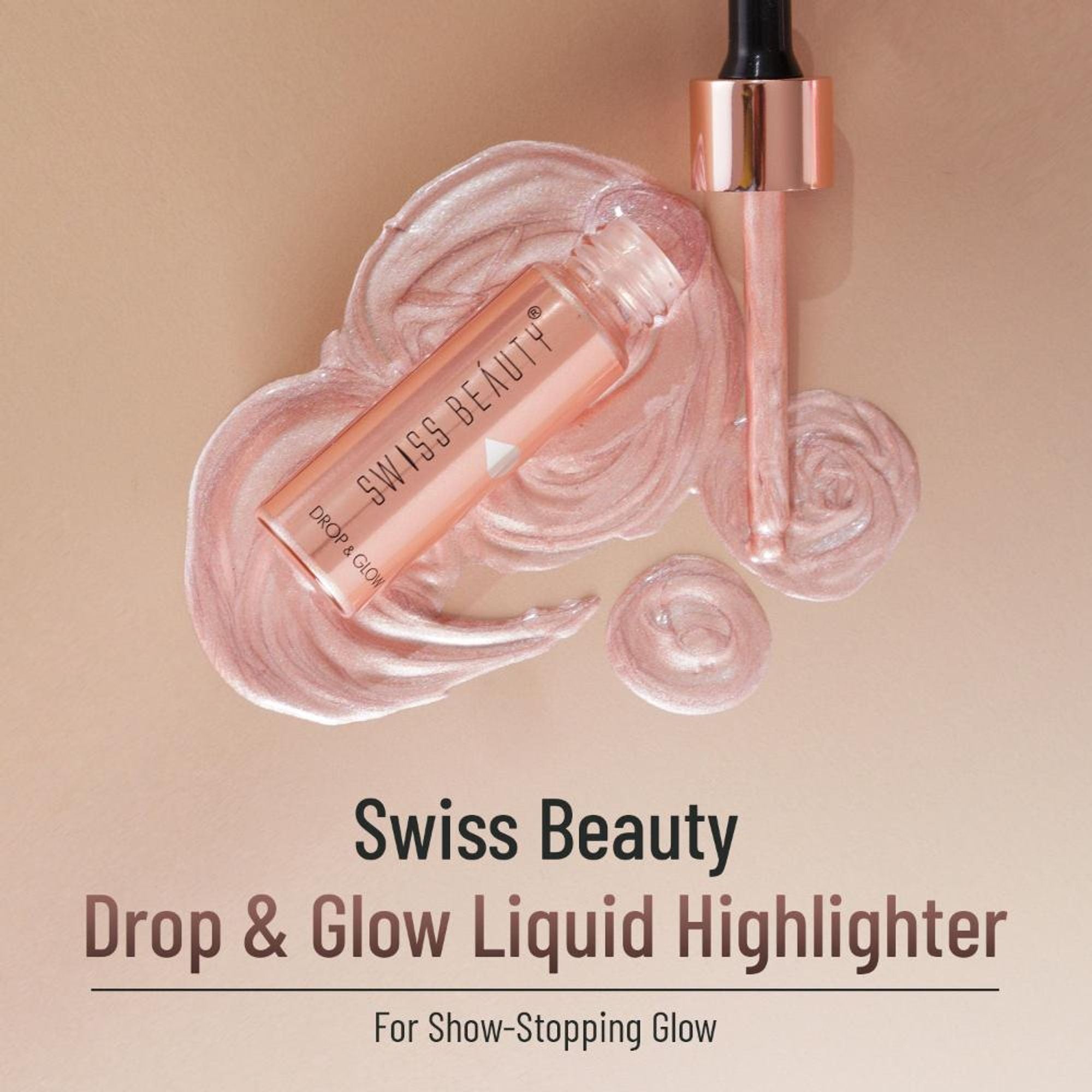 Swiss Beauty Drop and Glow Liquid Highlighter , Shimmer Shine , Dewy Finish - 05 Coppery