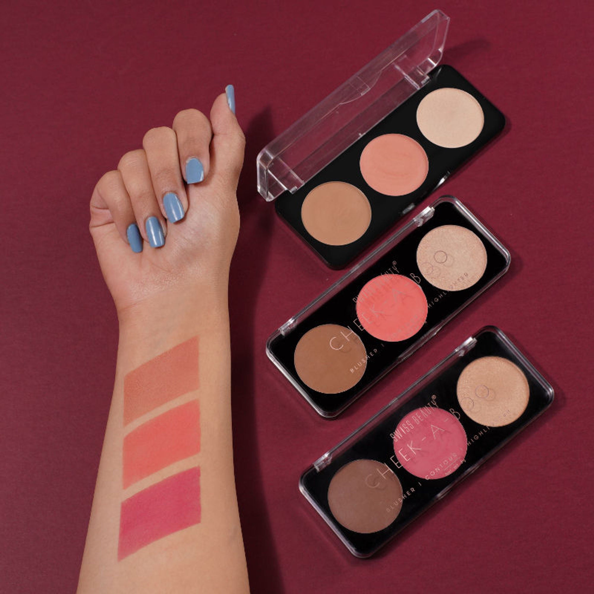 Swiss Beauty Cheek-A-Boo 3 In One Blushe Contour And Highlighter - 2
