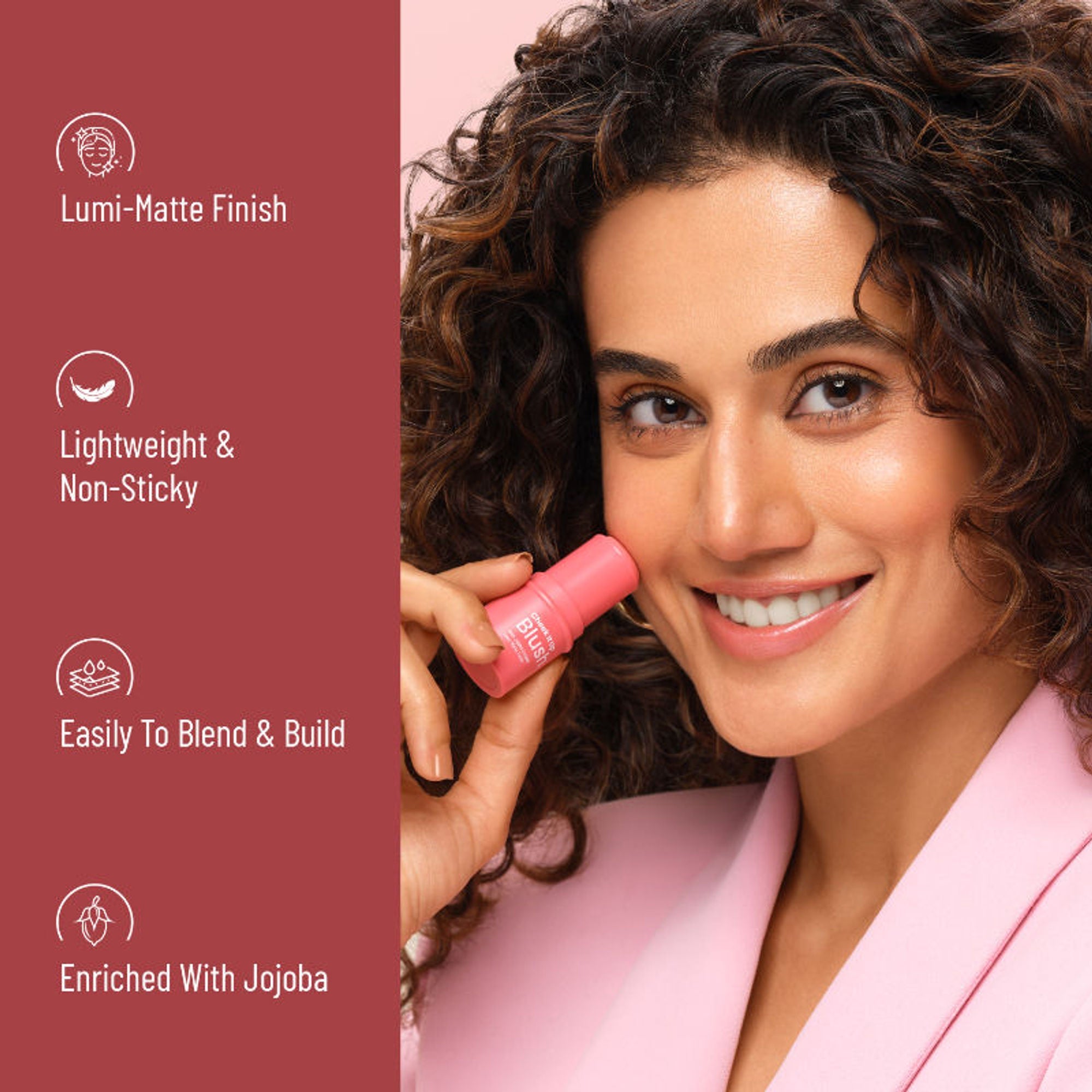Swiss Beauty Cheek It Up Lumi-Matte Finish Blush - 6 Buffed With Rose