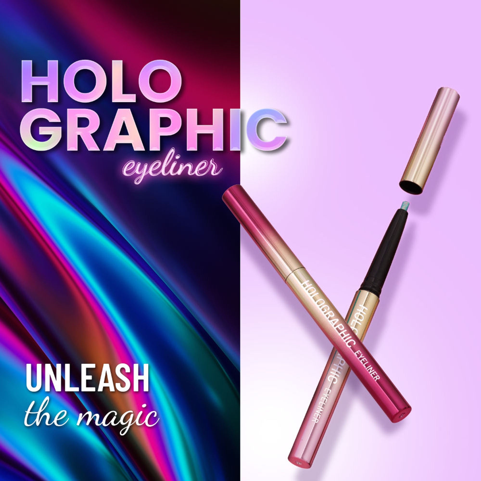 Swiss Beauty Holographic Eyeliner , Multi Chrome Effect , Water -Proof ,Smudge Proof - 2 Nouthern Light