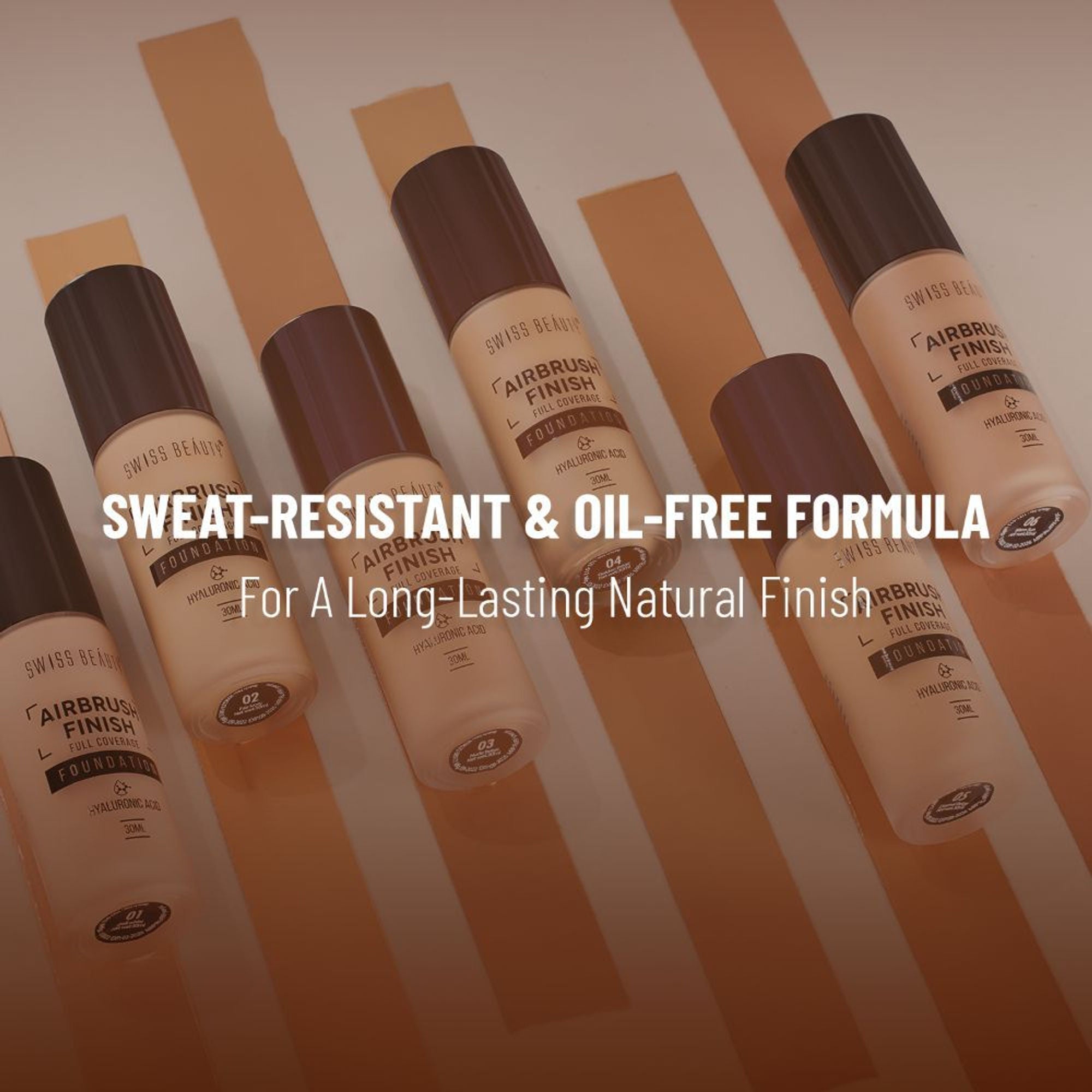 Swiss Beauty Airbrush Finish Full Coverage Foundation - 5 Caramel Beige