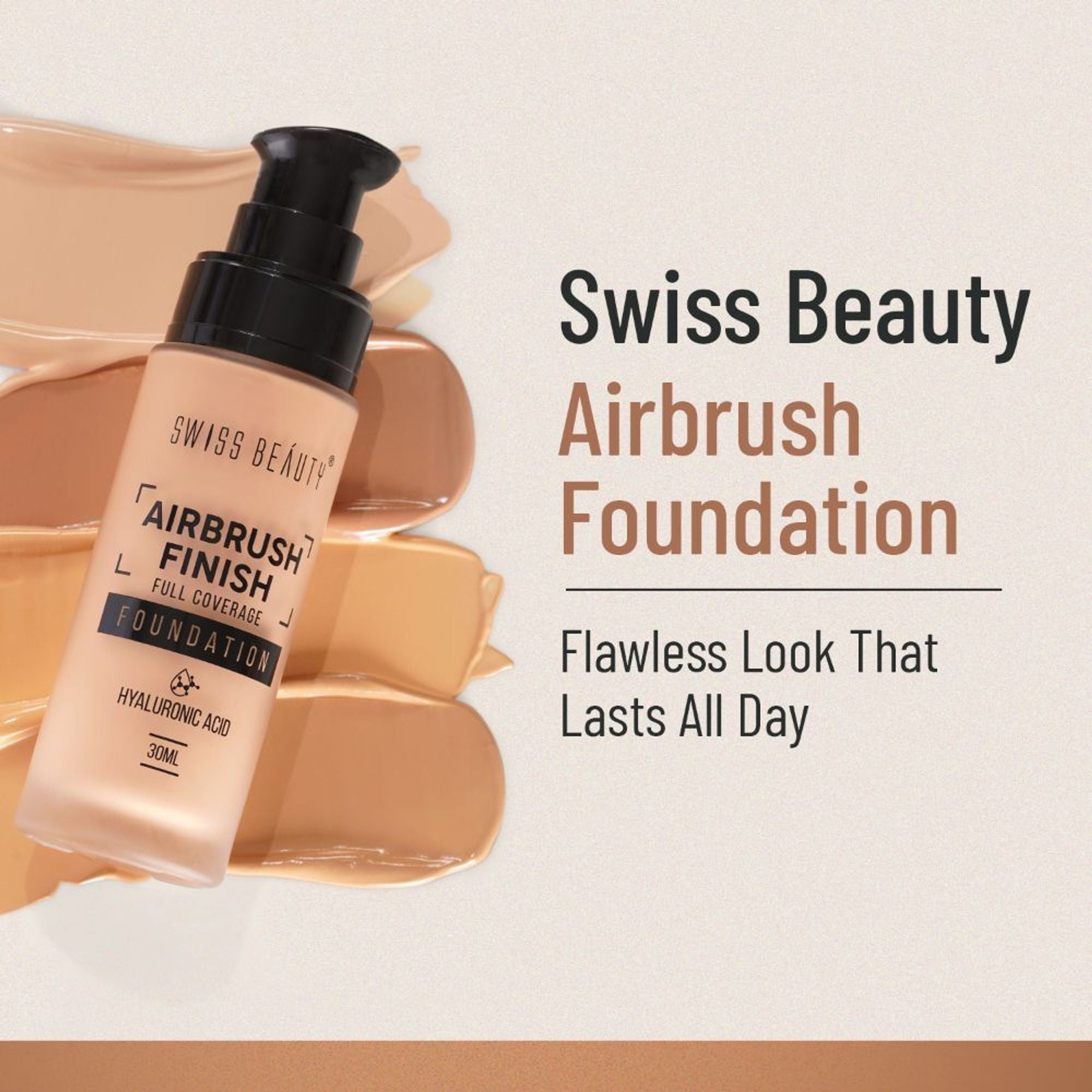 Swiss Beauty Airbrush Finish Full Coverage Foundation - 6 Warm Sun