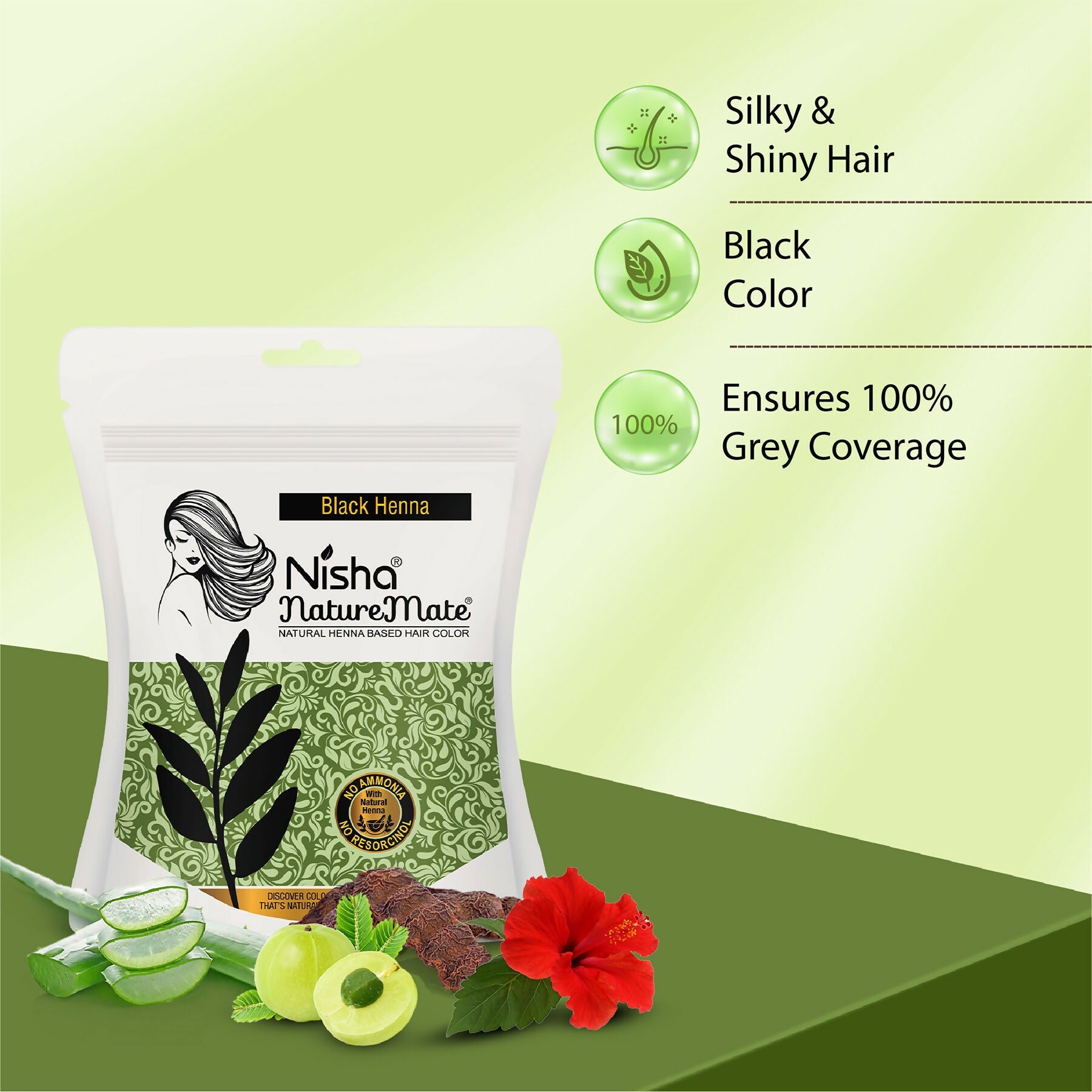 Nisha Hair Colour for Women-Original Black|100% Pure Henna-Based Powder