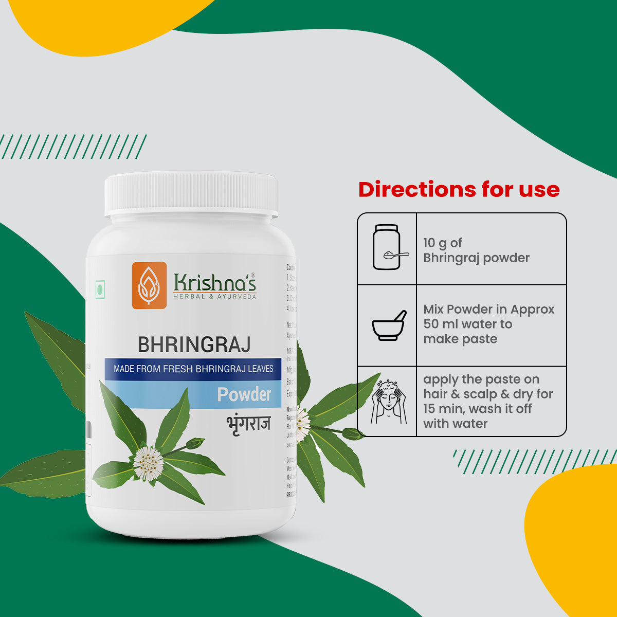 Krishna'S Herbal & Ayurveda Bhringraj Powder