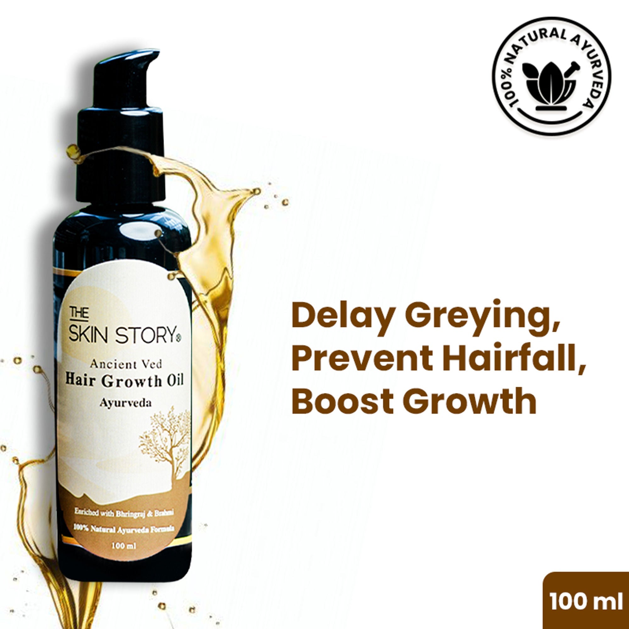 The Skin Story 100% Natural Ayurvedic Hair Oil For Hair Growth