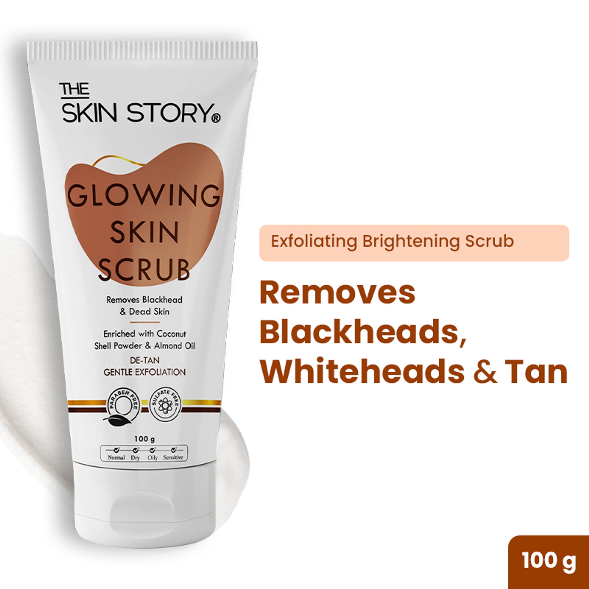 The Skin Story Gentle Detan Face Scrub Exfoliate Dead Skin Remove Blackheads Dark Spots Pigmentation