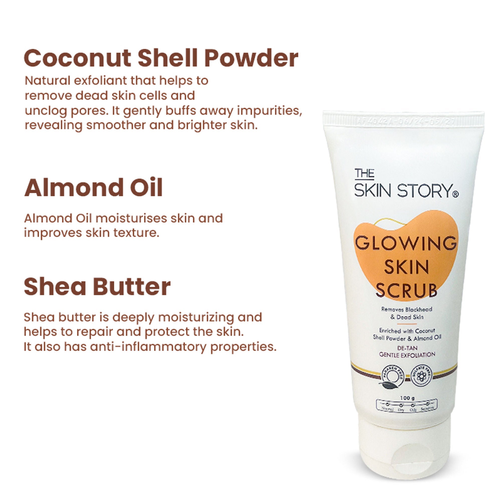 The Skin Story Gentle Detan Face Scrub Exfoliate Dead Skin Remove Blackheads Dark Spots Pigmentation