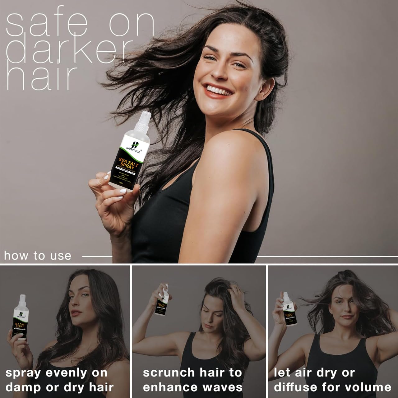 Samisha Sea Salt Spray For Hair Volume, Texture, Smooth Hair & Hair Styling