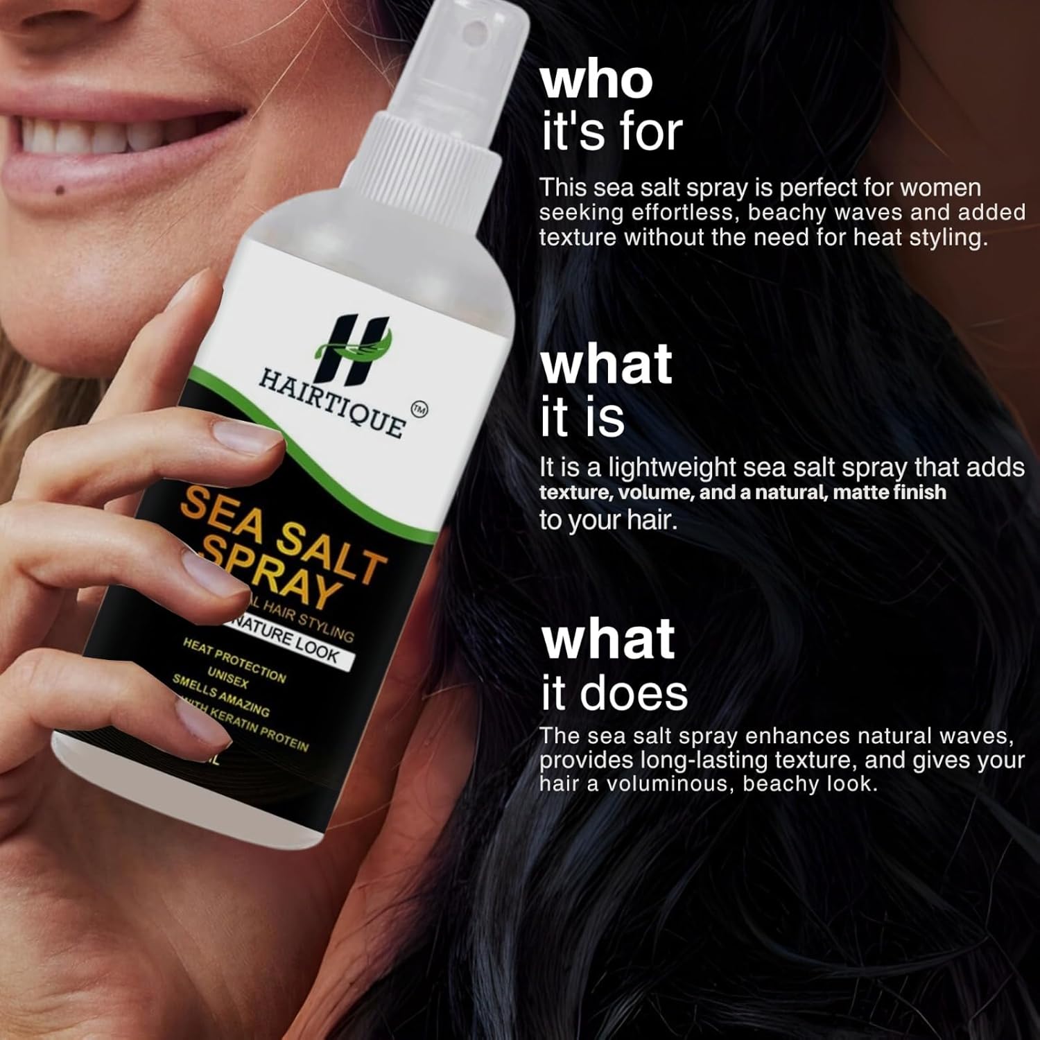 Samisha Sea Salt Spray For Hair Volume, Texture, Smooth Hair & Hair Styling
