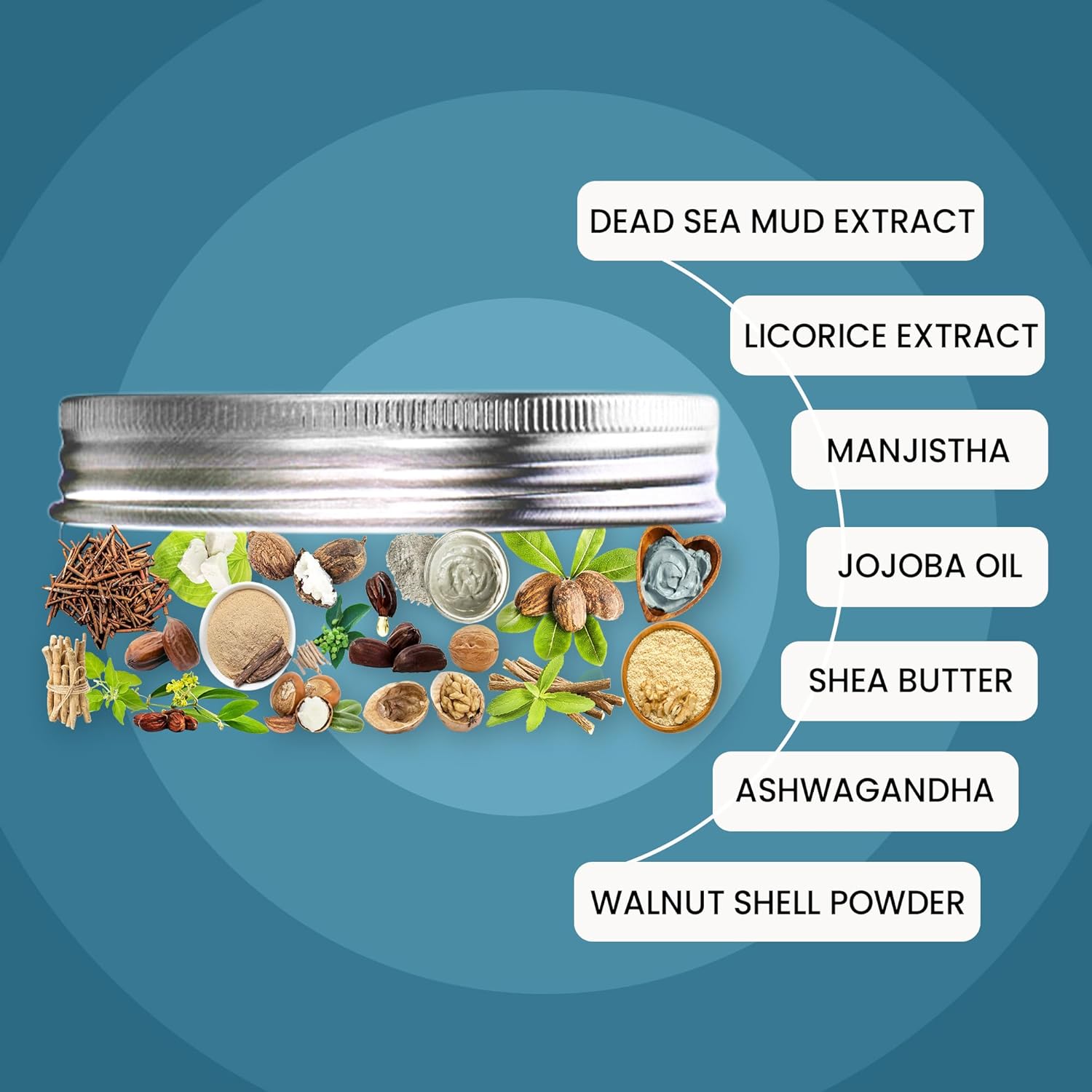 WildOak Jordan Dead Sea Healing Mud Face Scrub | 2% Niacinamide | Blemishes & Anti Aging | De-Tan, Even Skin Tone, Brighter Complexion | Body Mud | Clay Mask | All Skin Types | 100gm