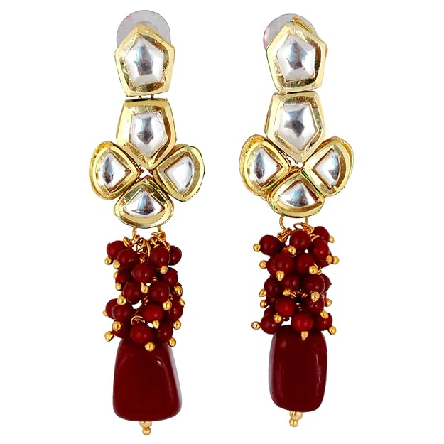 Tehzeeb Creation Meenakari Gold plated pentagon shape Uncut Kundan Necklace Set THZ413