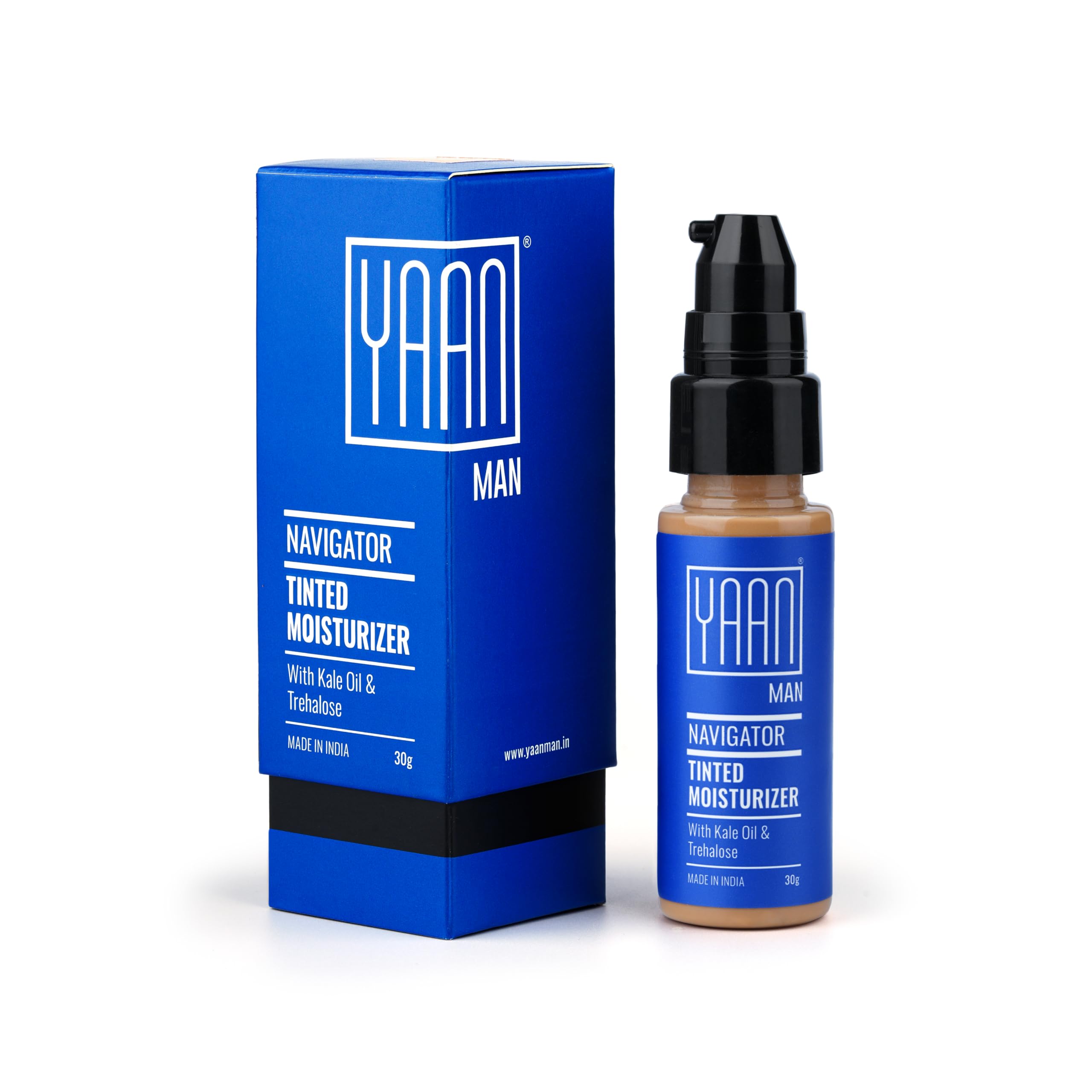 Yaan Man Tinted Navigator Moisturizer for Men With Kale Oil & Trehalose
