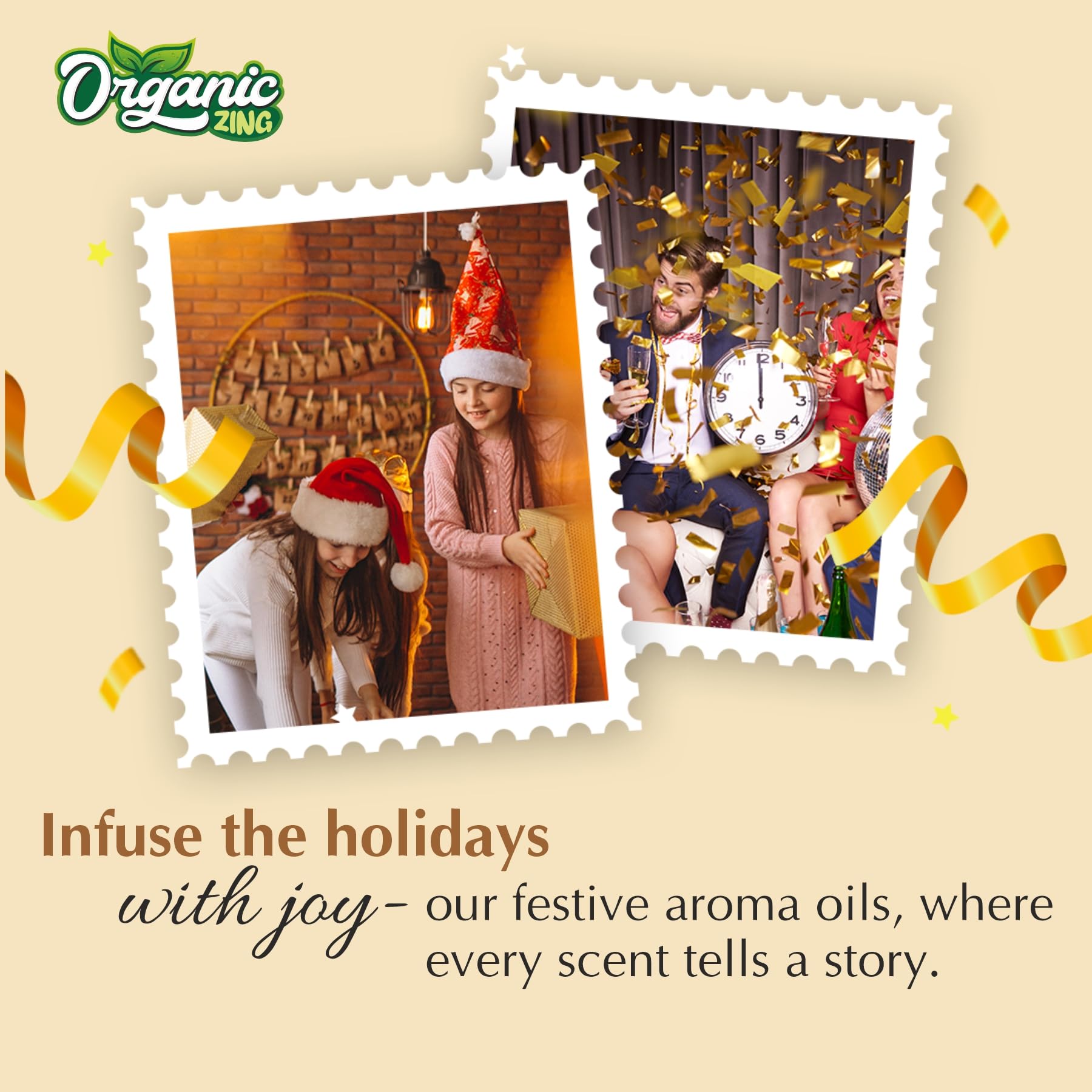 Organic Zing Lavender Aroma & Diffuser Oil for Festive Season, Spice up Your Christmas/Holiday/X-Mas/New Year Diffuser Oil