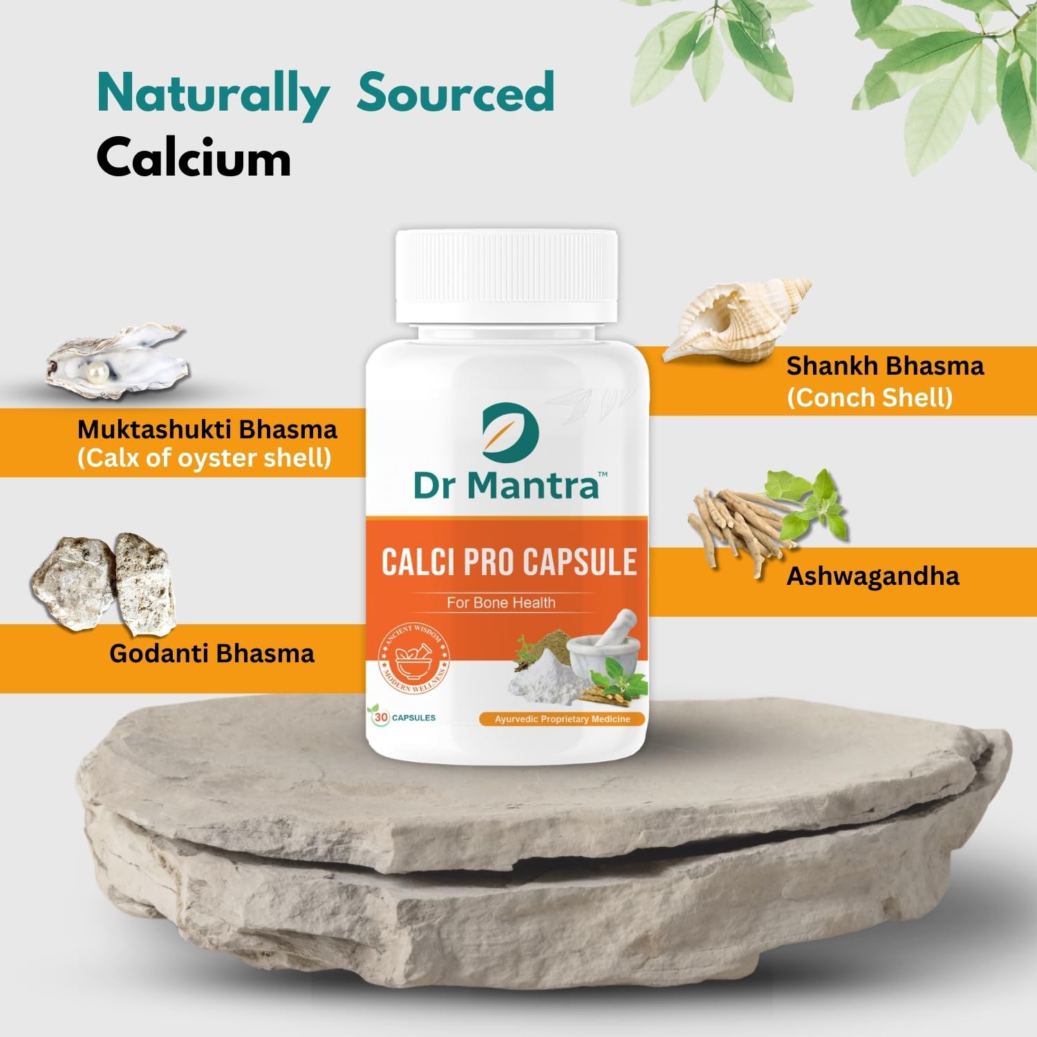 Dr Mantra Calci Pro Capsules for Calcium Deficiency in Men & Women| 30 Capsules