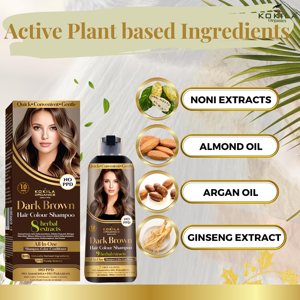 Kokila Organics Hair Color Shampoo With Natural Extracts