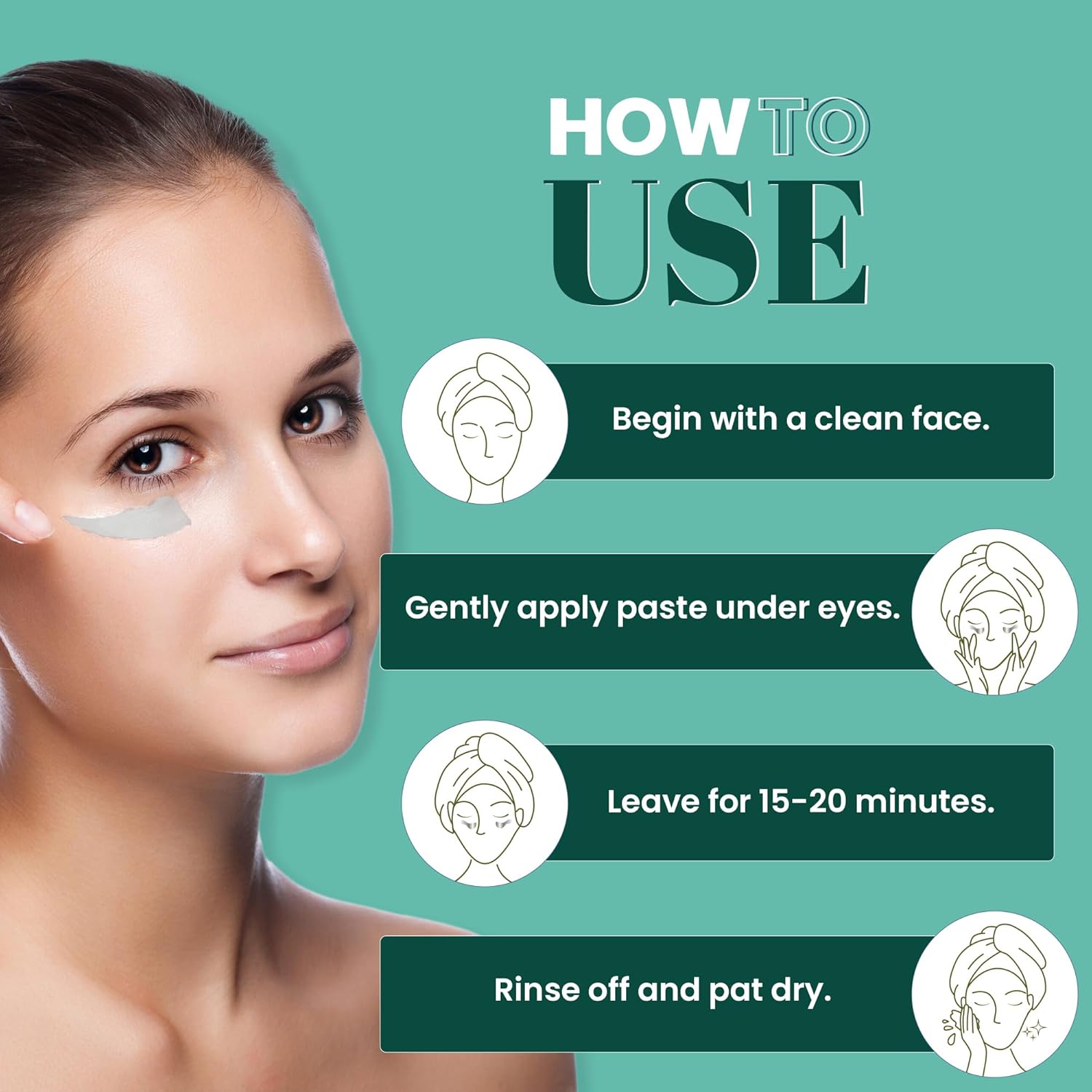 WildOak Ayurvedic Under Eye Mask | 6x More Effective for Dark Circles, Fine Lines, Anti Aging & Eye Puffiness | With Power of Geranium, Sandalwood & Saffron Oil, Pearl Paste & Aloe Vera | 50g