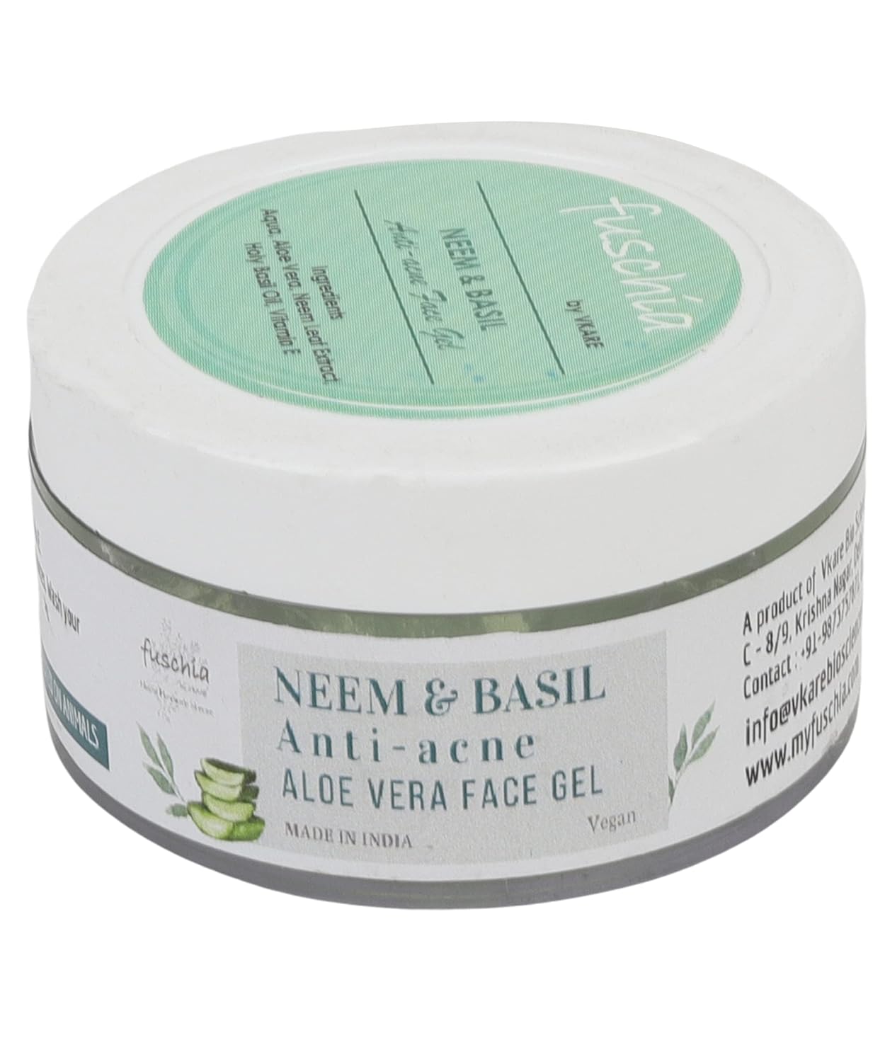 Fuschia Anti Acne Face Gel - Neem and Basil - 50g