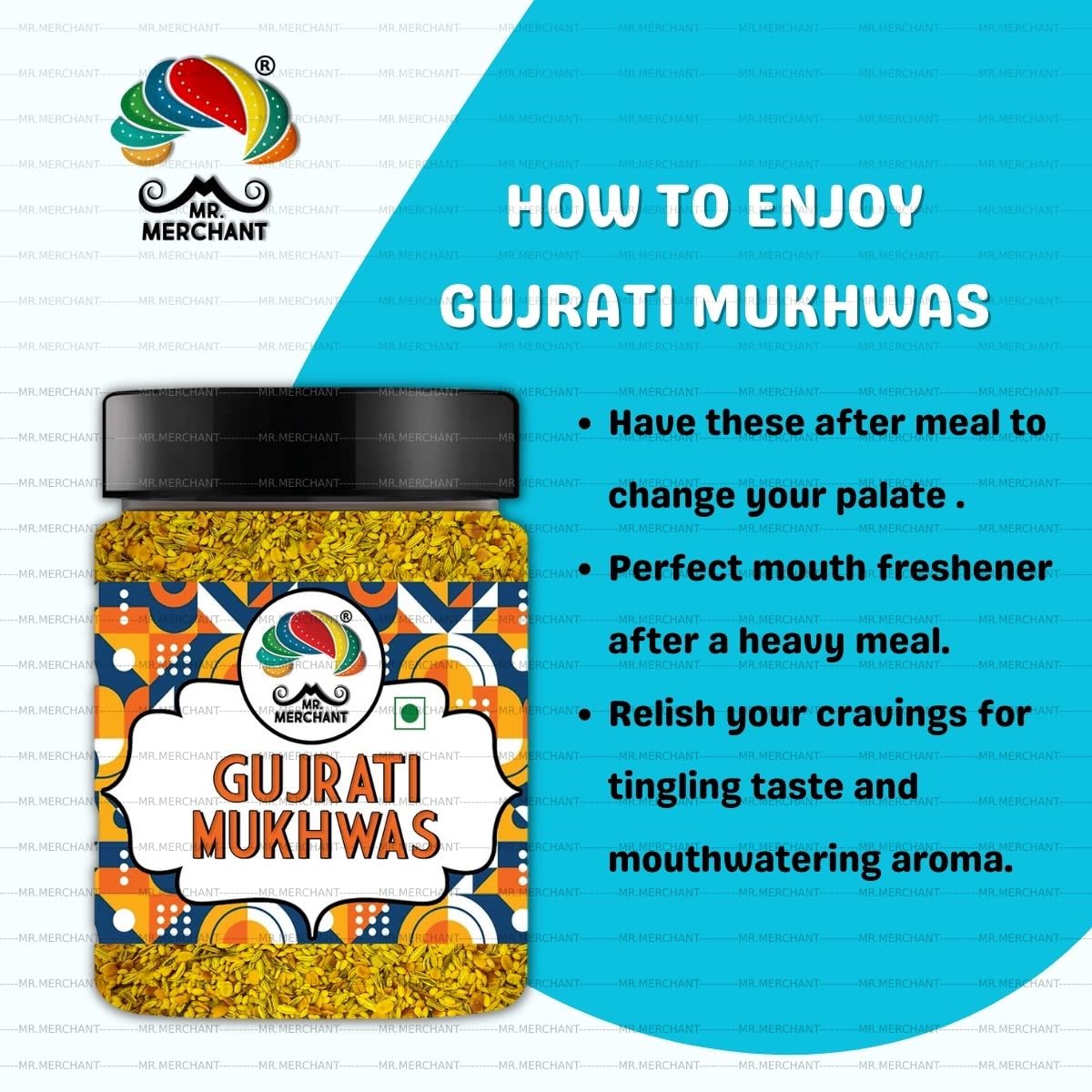 Mr. Merchant Traditional Gujarati Mukhwas (Tangy Flavor), 250 g (Mouth Freshener | Digestive | After-Meal Snack | Rich in Fibre)