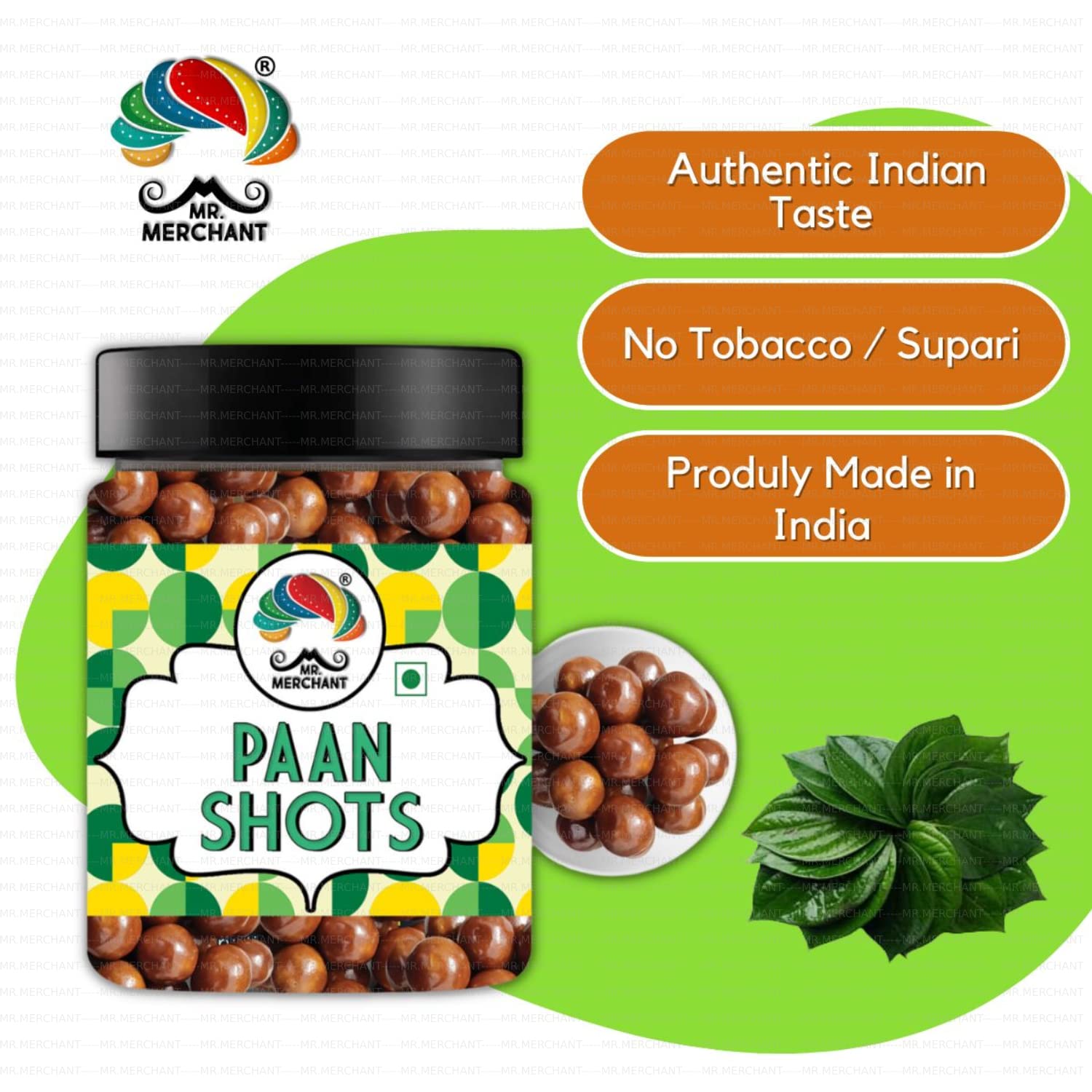 Mr. Merchant Paan Shots (Instant Paan, Mouth freshener, Mukhwas) Pan Flavor Candy, 250g
