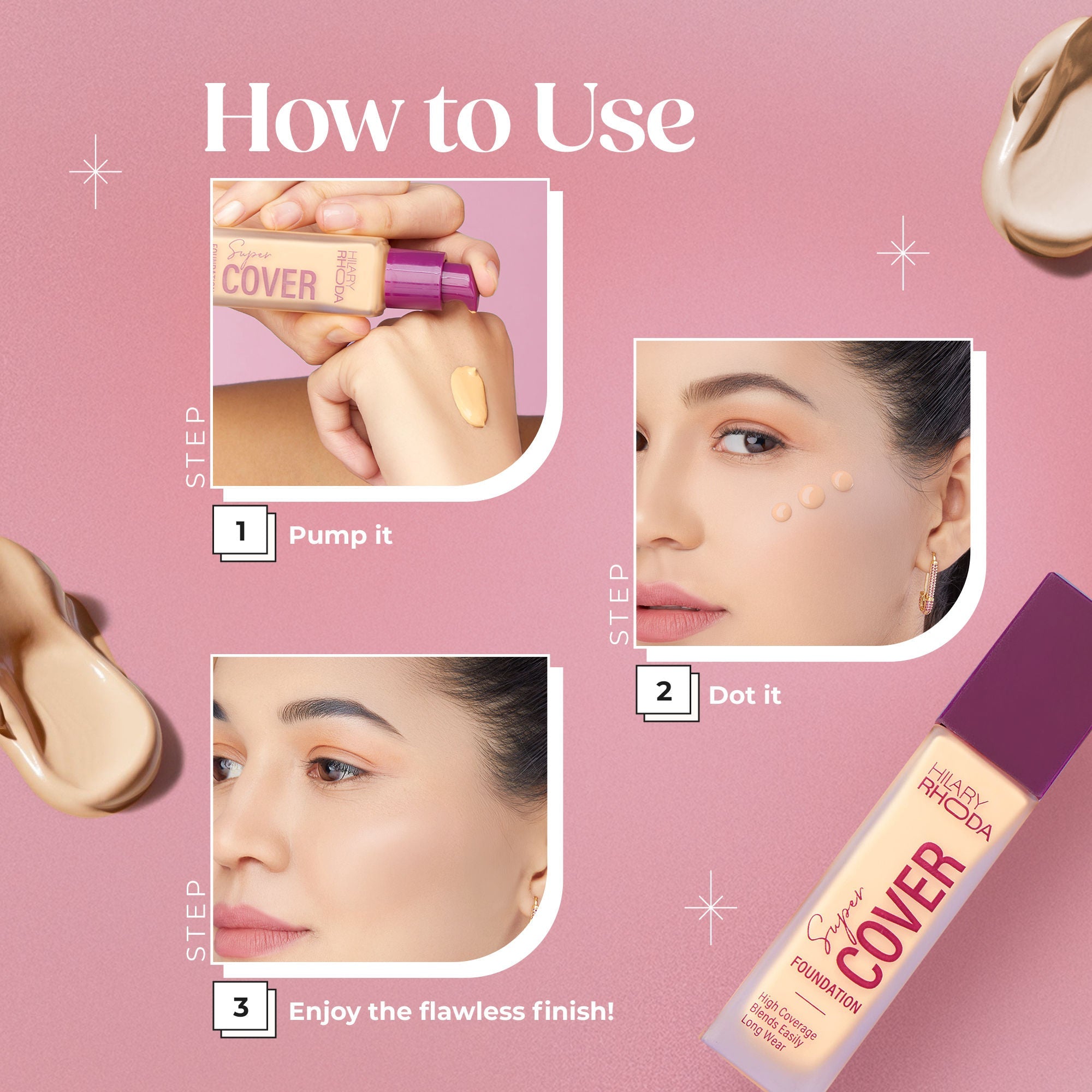 Hilary Rhoda Super Cover Waterproof Foundation - Golden Beige 04