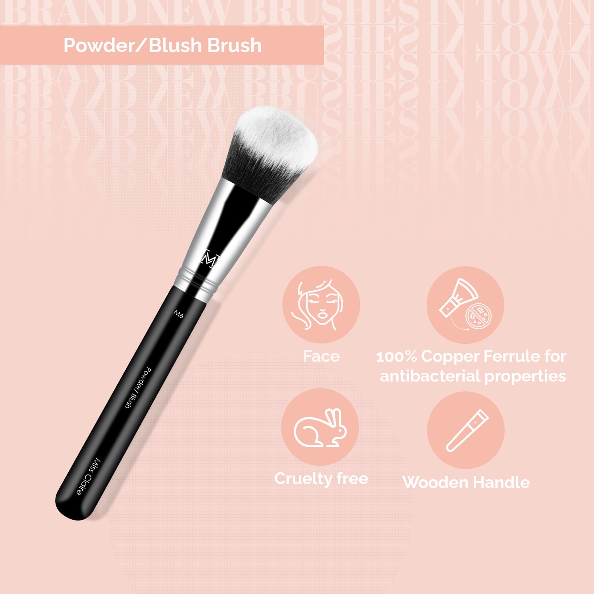 Miss Claire M6 - Powder/Blush Brush - Chrome