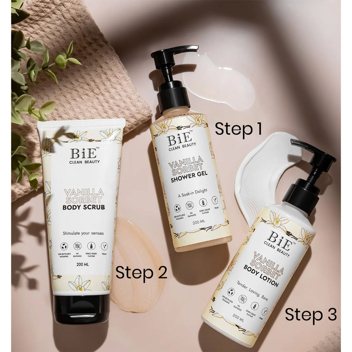 BiE Vanilla Sorbet Body Lotion with Hyaluronic Acid & Niacinamide