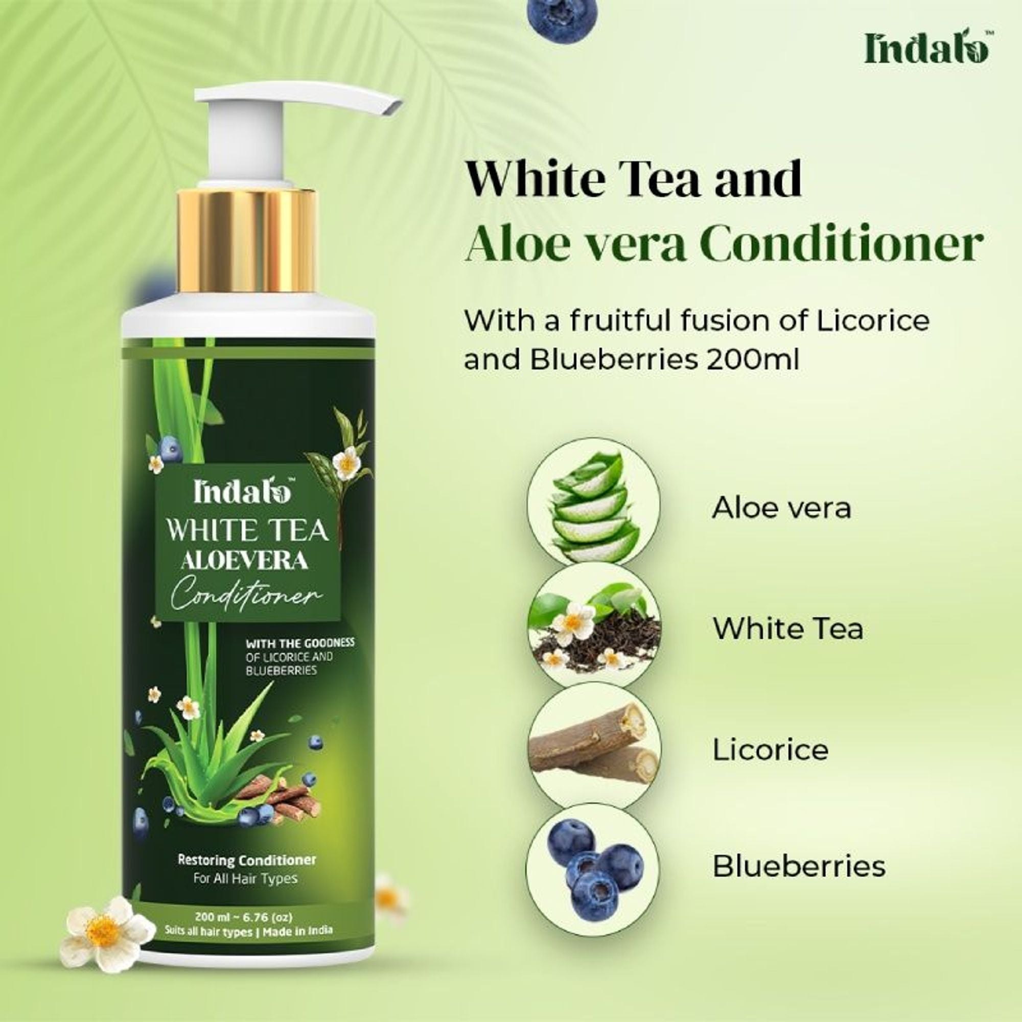 Indalo White Tea Aloe Vera Conditioner For Oily Hair