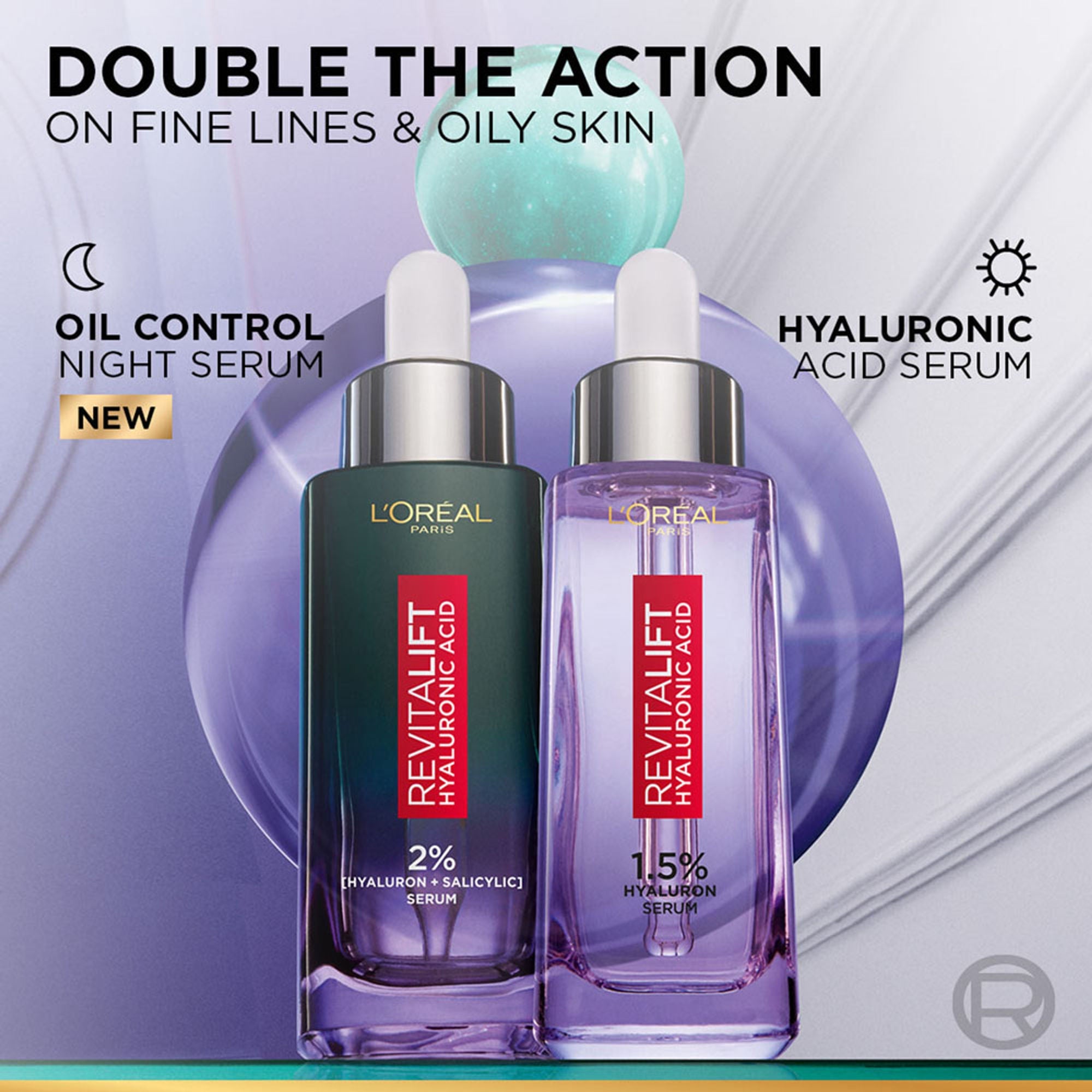 L’Oréal Paris Revitalift Hyaluronic Acid Oil Control Serum 2% Hyaluronic Salicylic Acid, Shine Free