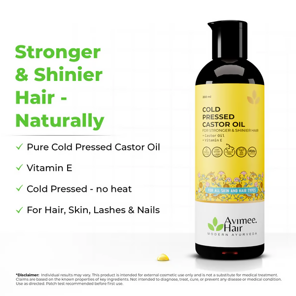 Avimee herbal Cold Pressed Castor Oil for Hair Growth