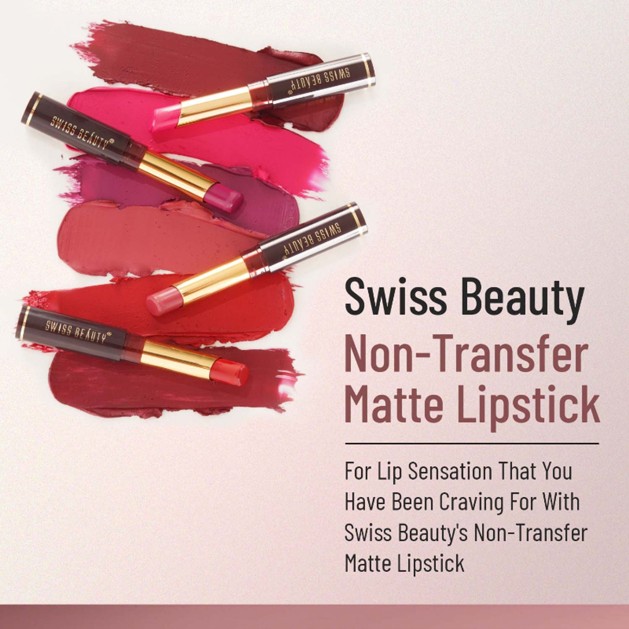 Swiss Beauty Non-Transfer Matte Lipstick - 22 Brandy Harrington