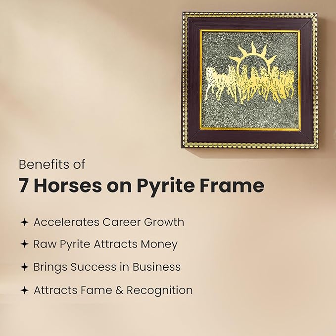7 Horses on Raw Pyrite Frame - Certified