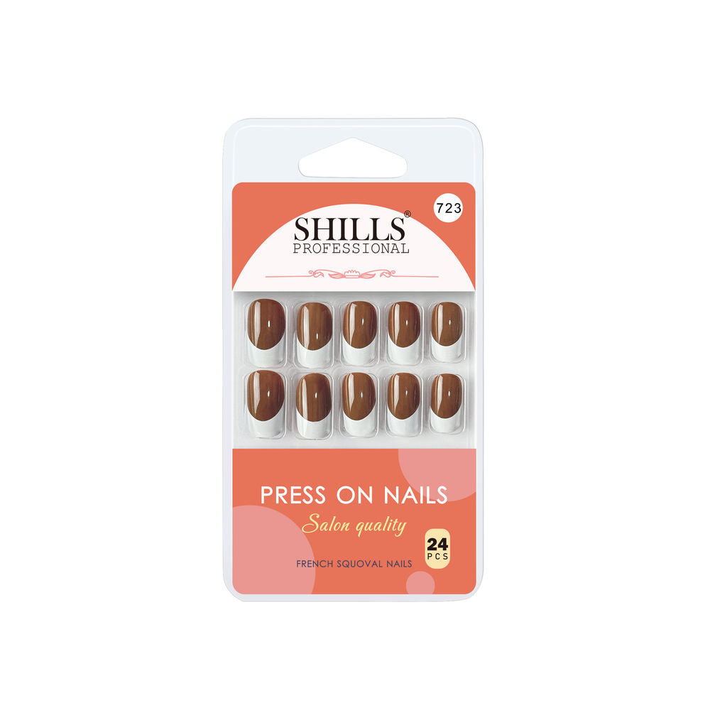 Shills Professional Reusable Press On Nails French Square - SPN723
