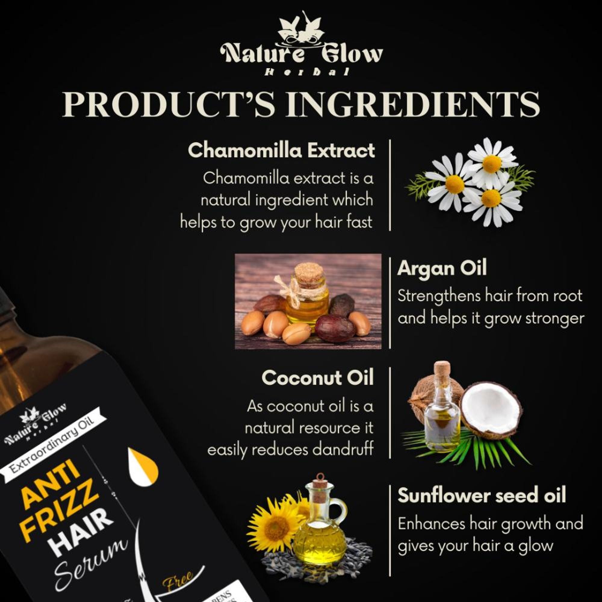 Nature Glow Herbal Anti Frizz Hair Serum