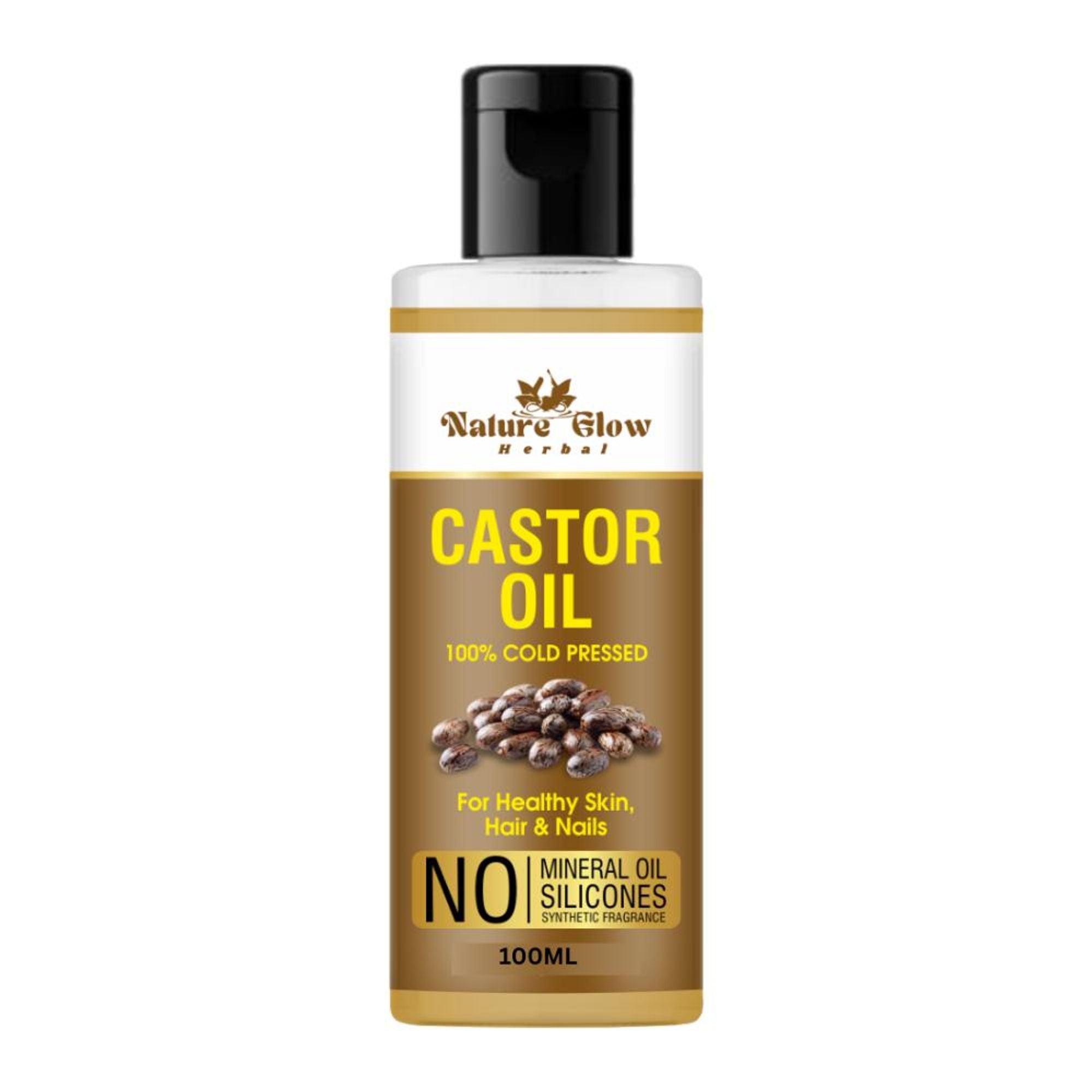 Nature Glow Herbal Cold Pressed 100% Pure Castor Arandi Oil