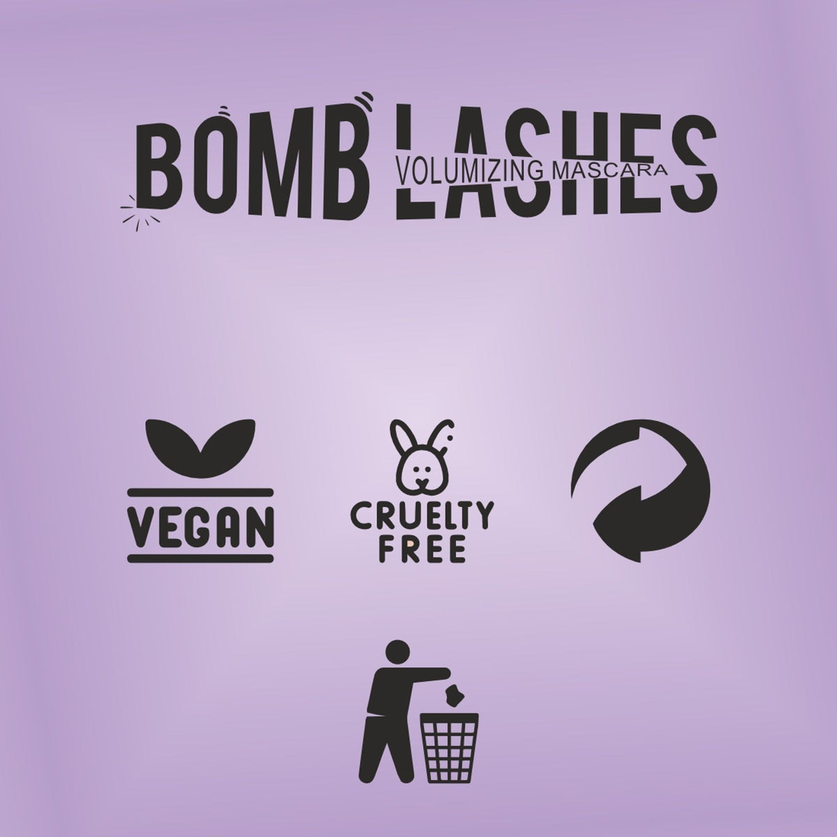 Matt Look Bomb Lashes Volumizing Mascara - Black