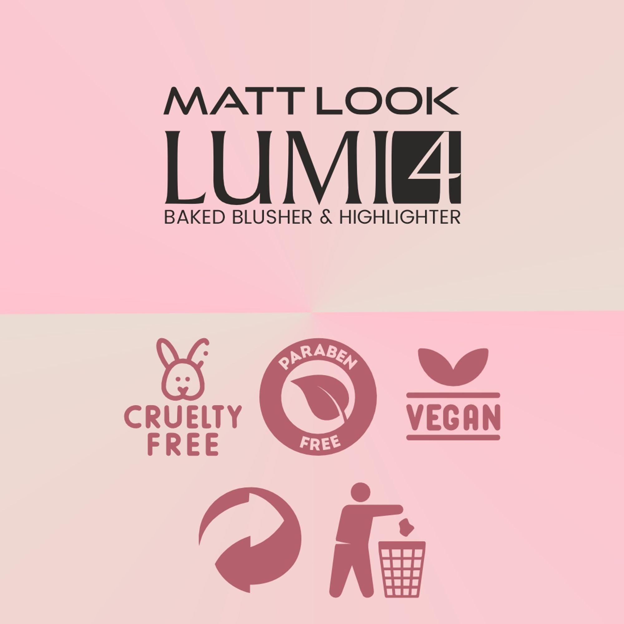 Matt Look Lumi 4 Baked Blusher & Highlighter - Fresh Glow