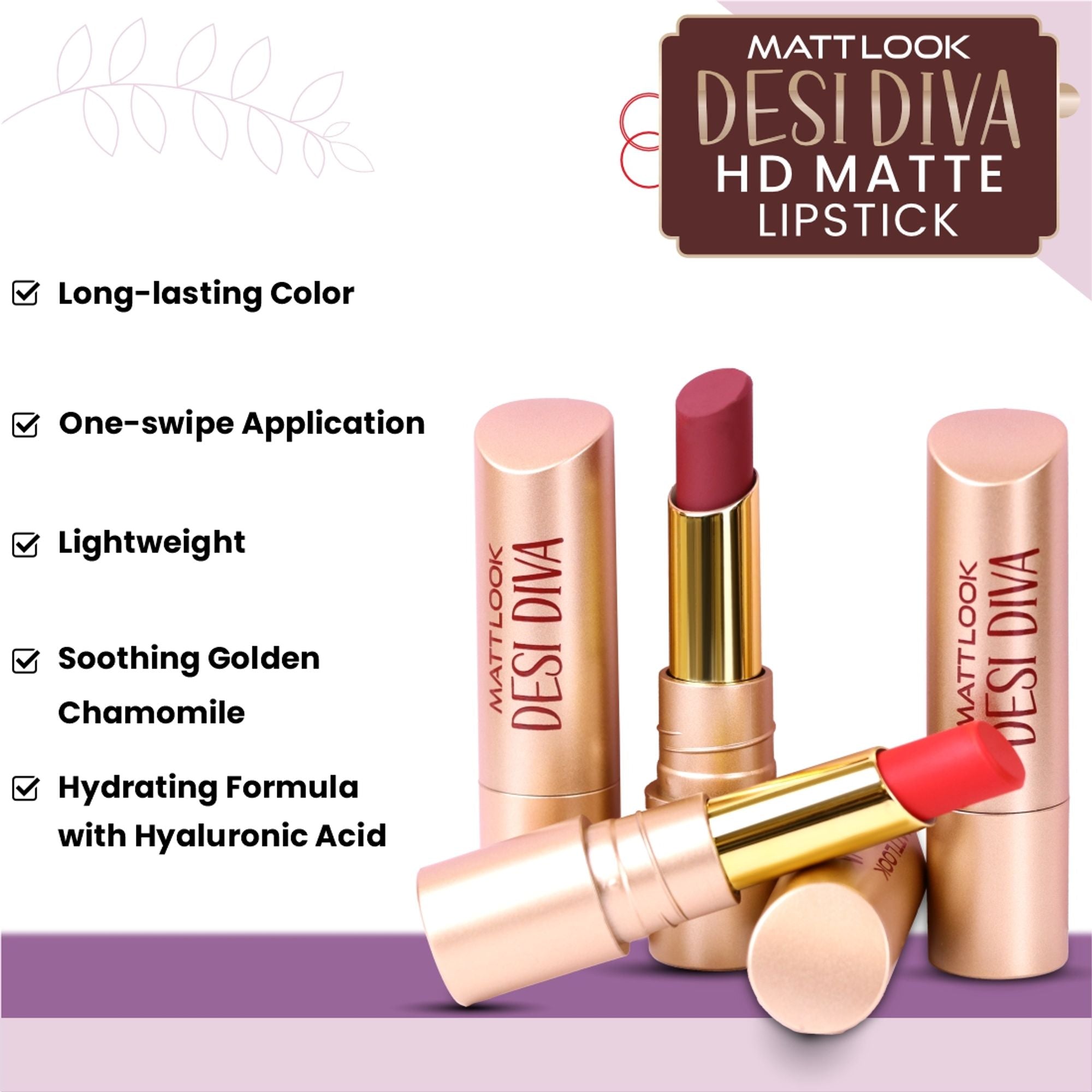 Matt Look Desi Diva HD Matte Lipstick - Natural Beige-24