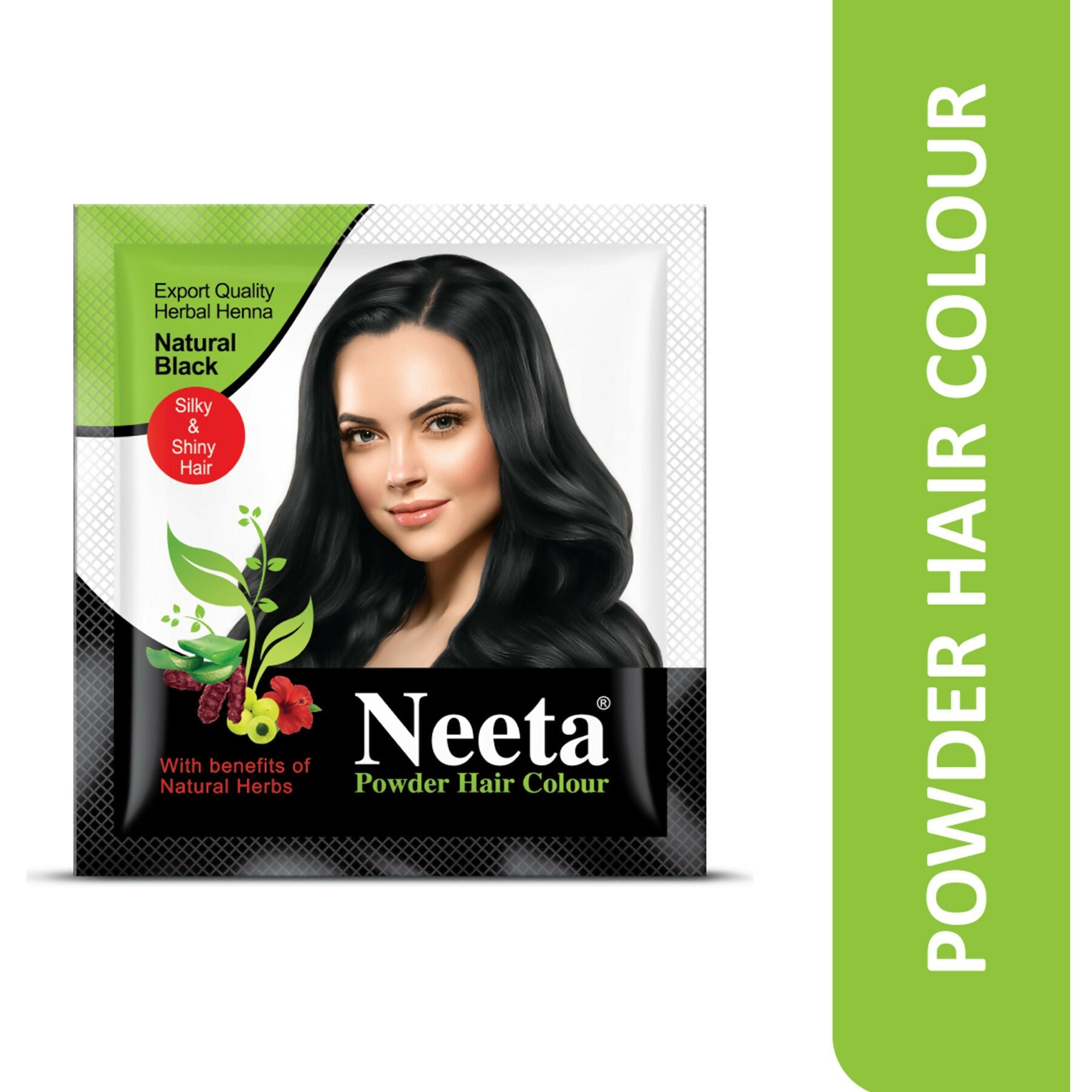 Neeta Hair Color Powder Natural Henna Based Hair Color (Pack of 12) Natural Black
