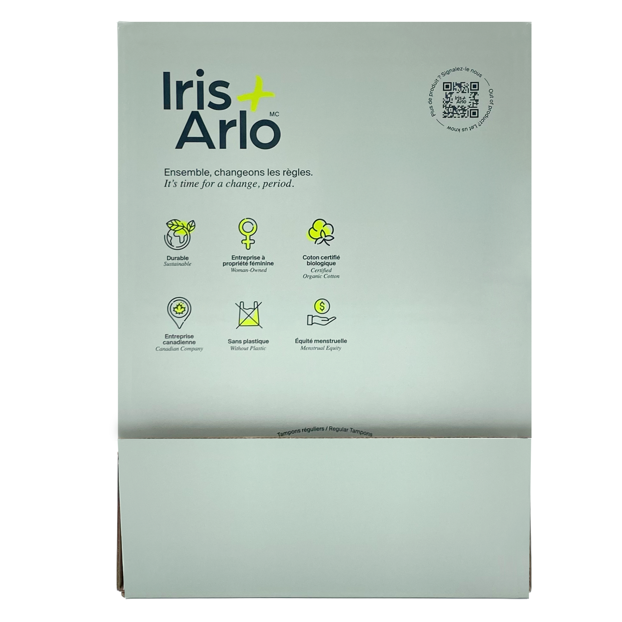 Wall-Mounted Cardboard Dispenser, 100% Organic Cotton Tampons