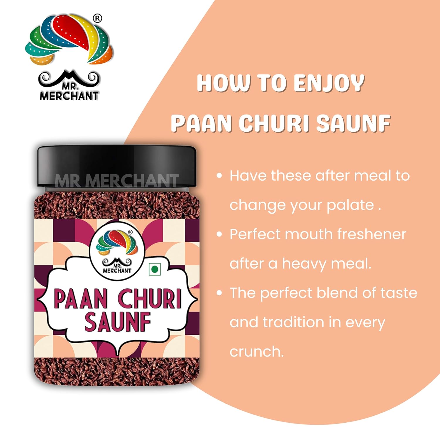 Mr. Merchant Paan Churi Saunf Fennel Mukhwas, 300 grams