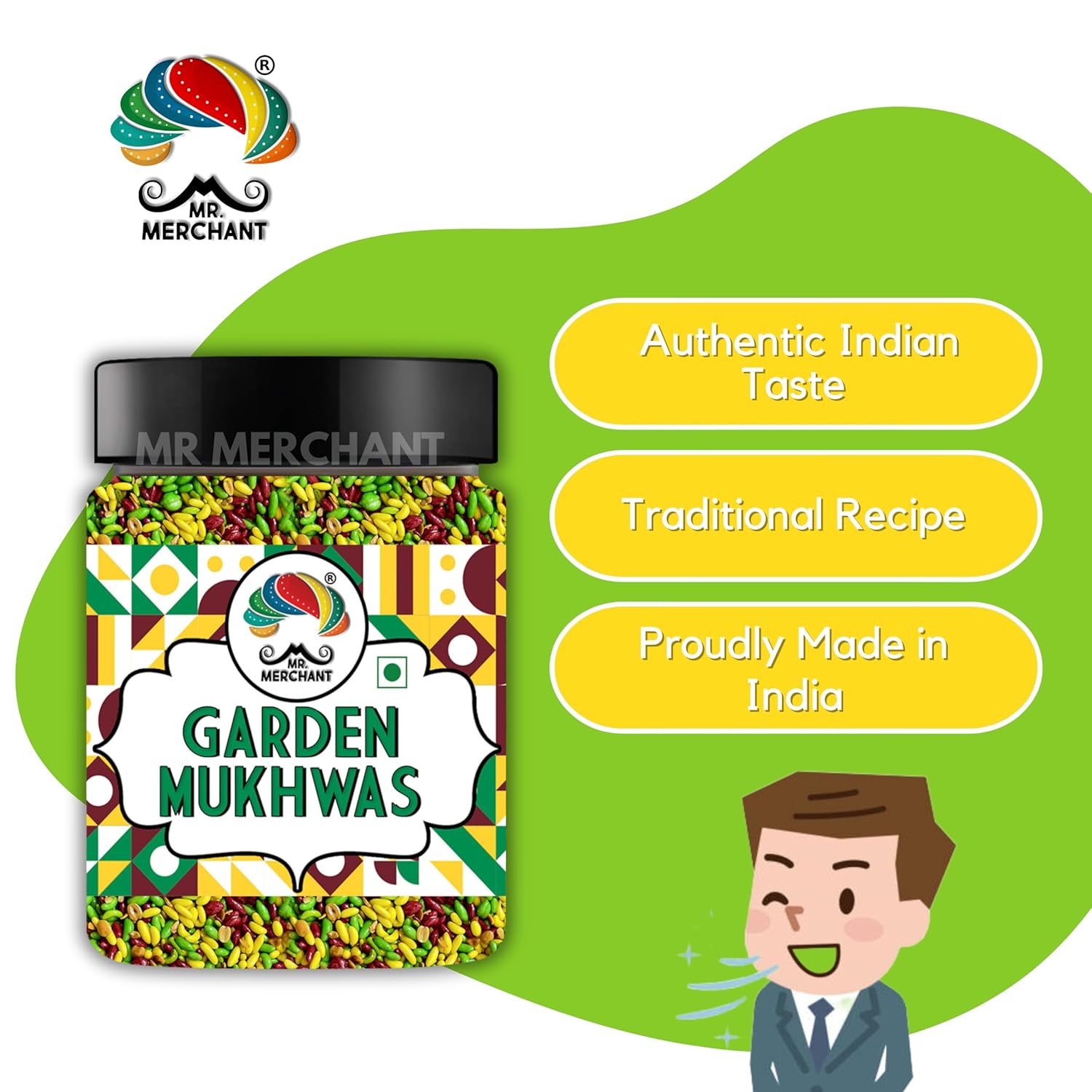 Mr. Merchant Garden Mukhwas, Mouth Freshener Mukhwas Mix (Pack of 1 (300g Jar Pack))